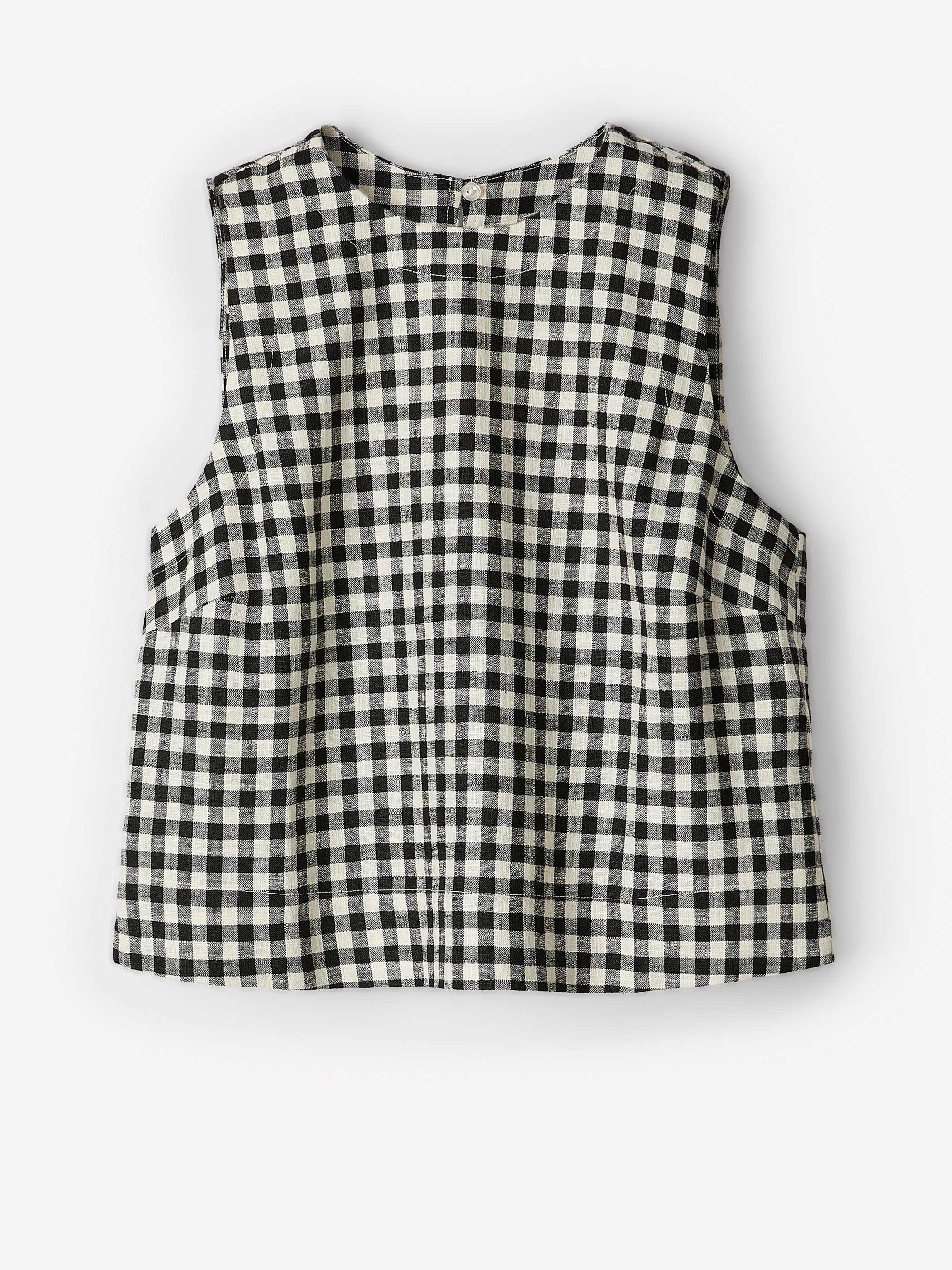 Sleeveless Crew-Neck Linen-Blend Blouse - Image 5