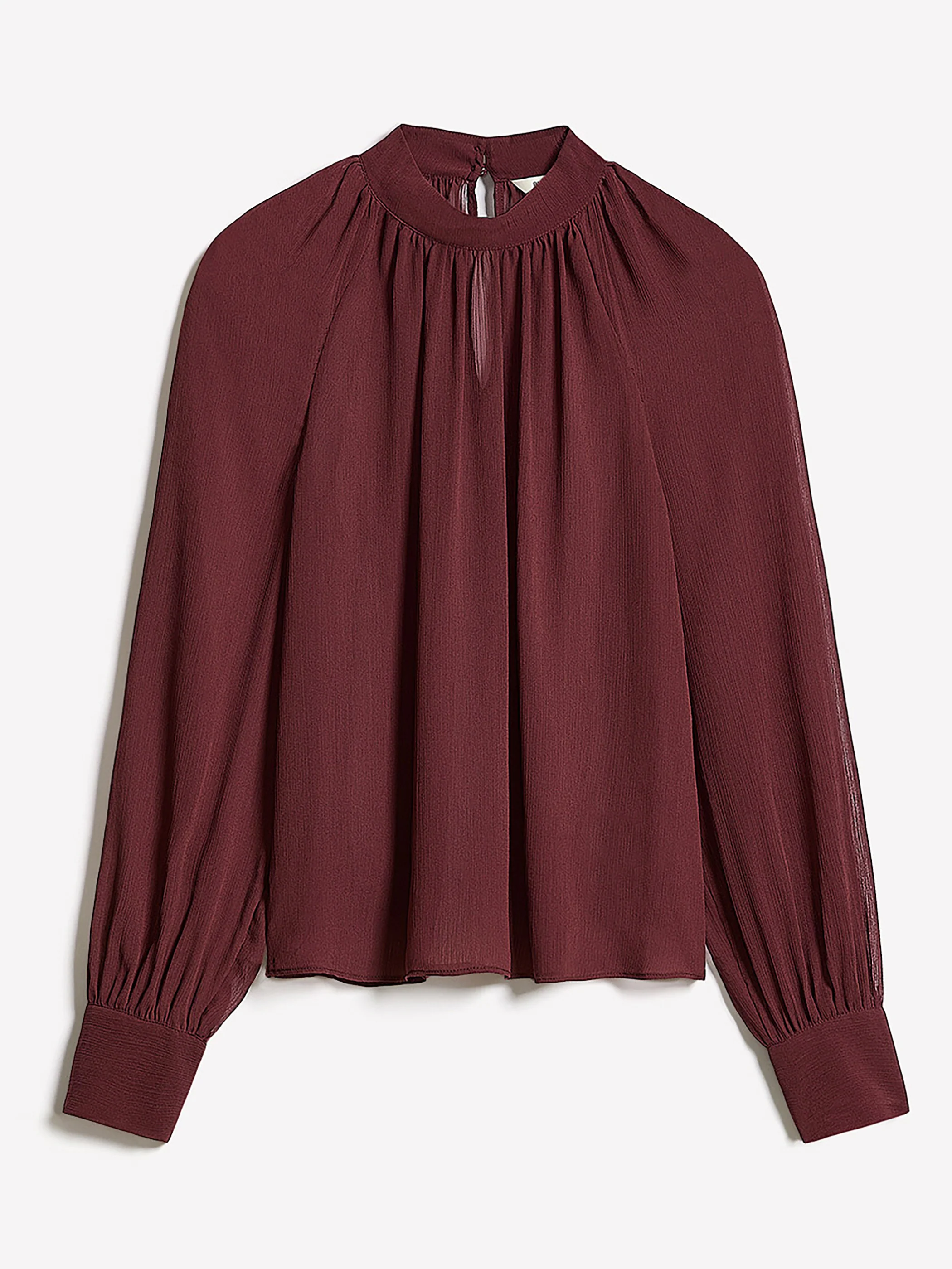 Long-Sleeve Chiffon Popover Blouse - Image 10