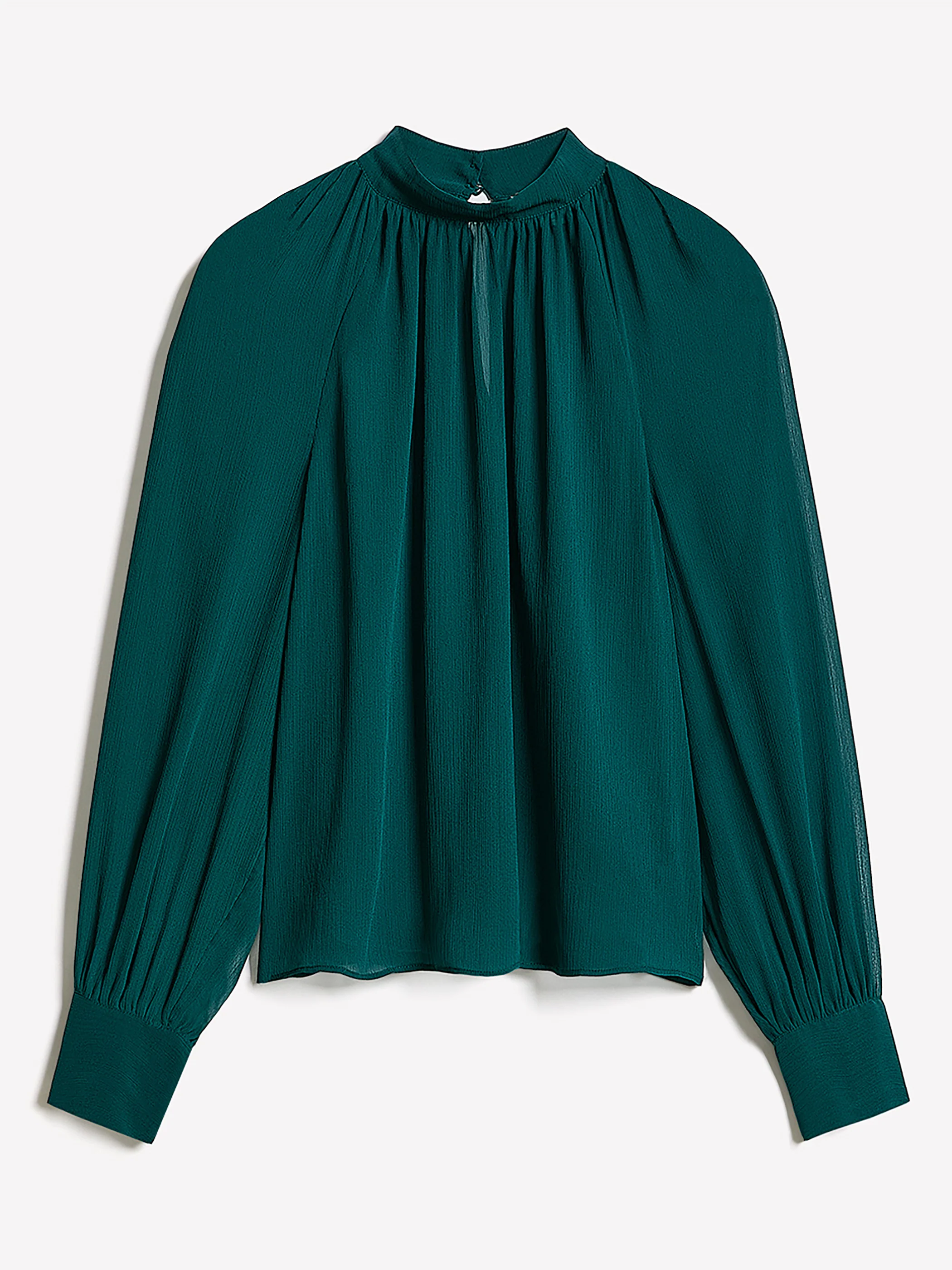 Long-Sleeve Chiffon Popover Blouse - Image 4