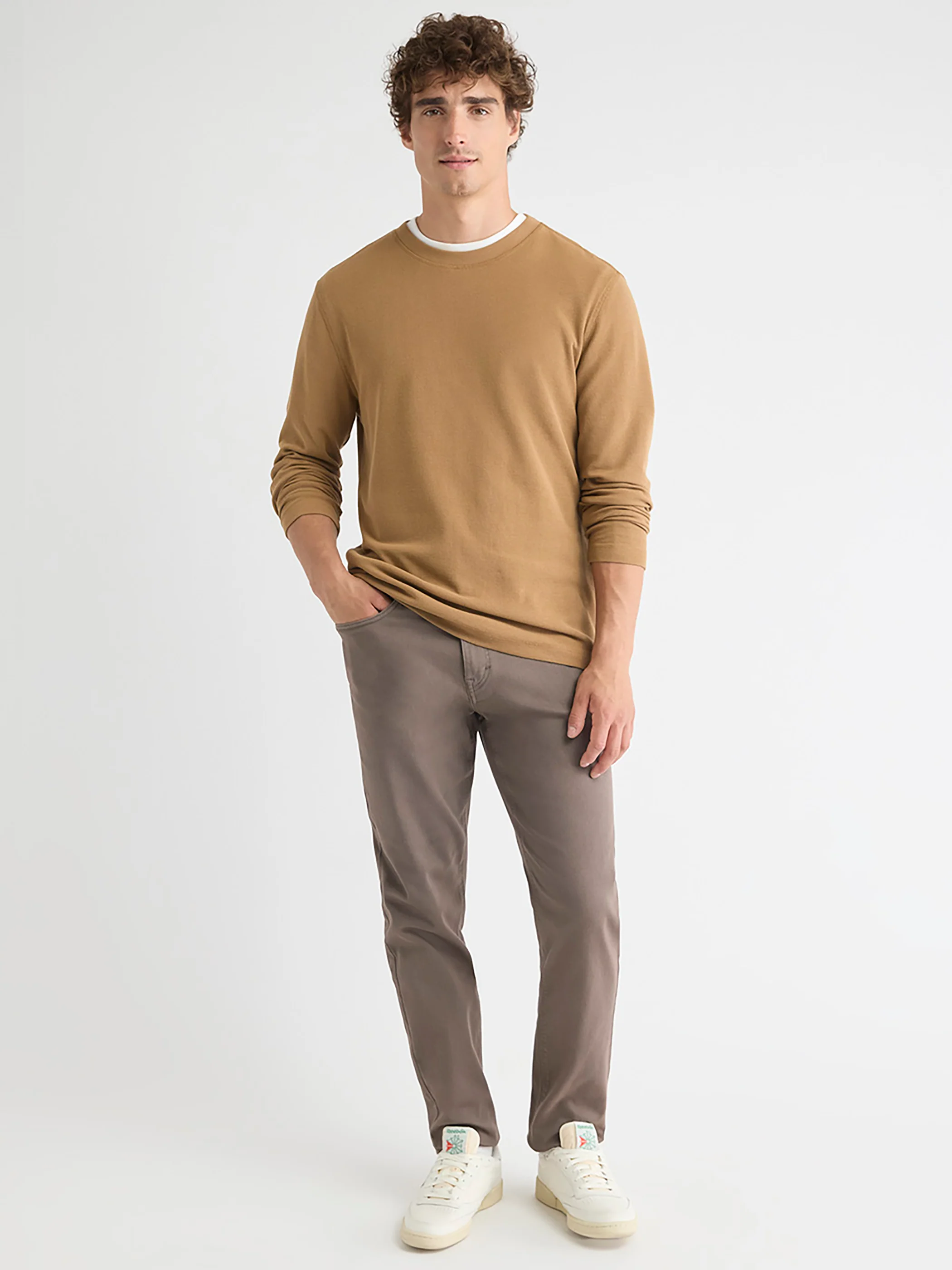 Long-Sleeve Crew-Neck Waffled Tee - Image 12