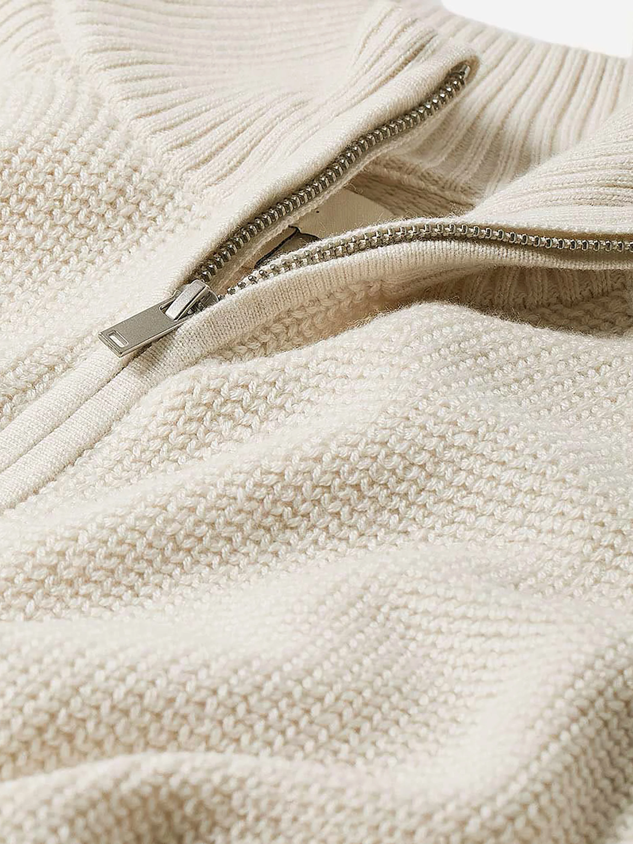 Long-Sleeve Quarter-Zip Mock-Neck Sweater - Image 29