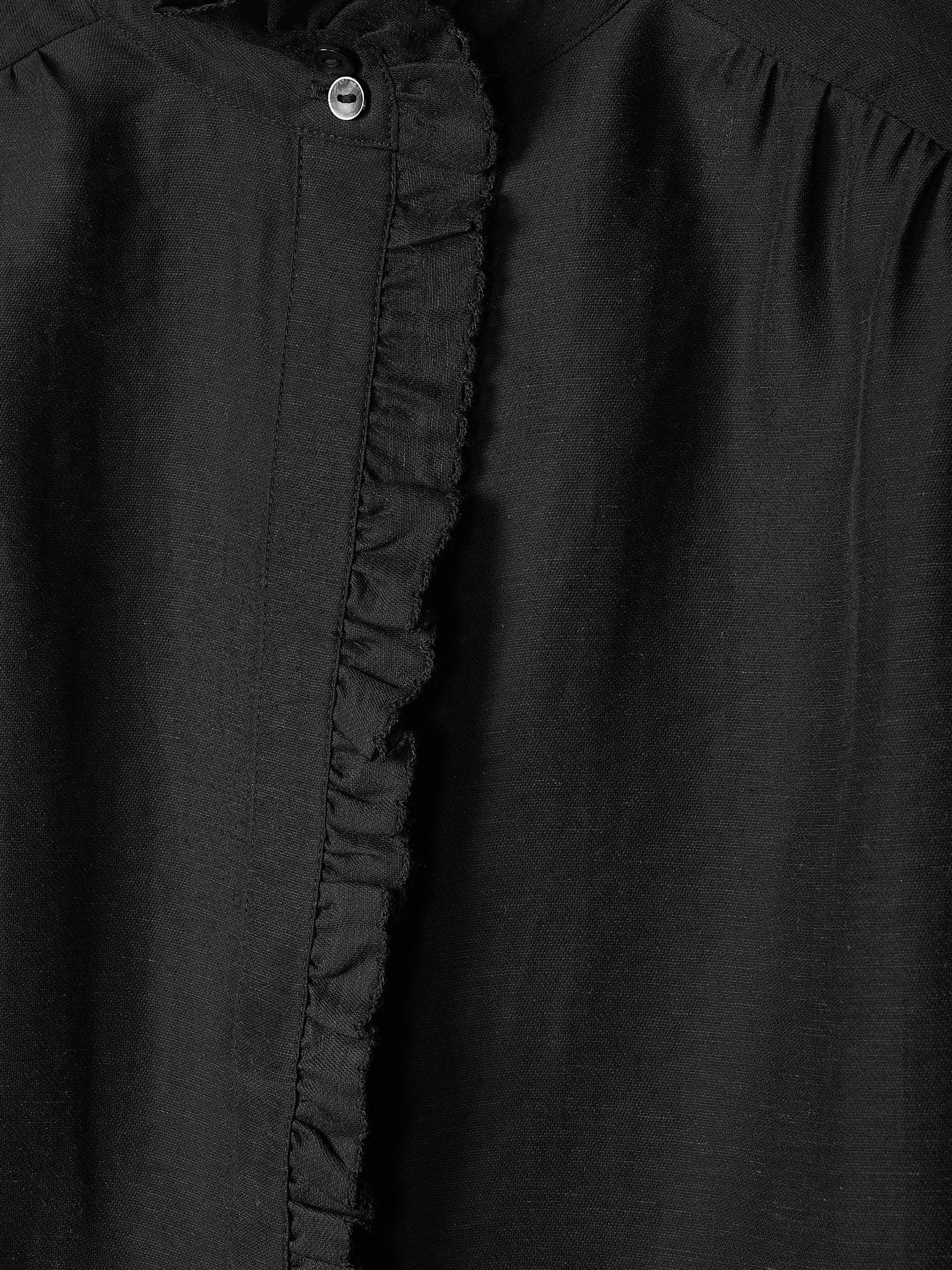 Long-Sleeve Crew-Neck Blouse with Ruffles - Image 5