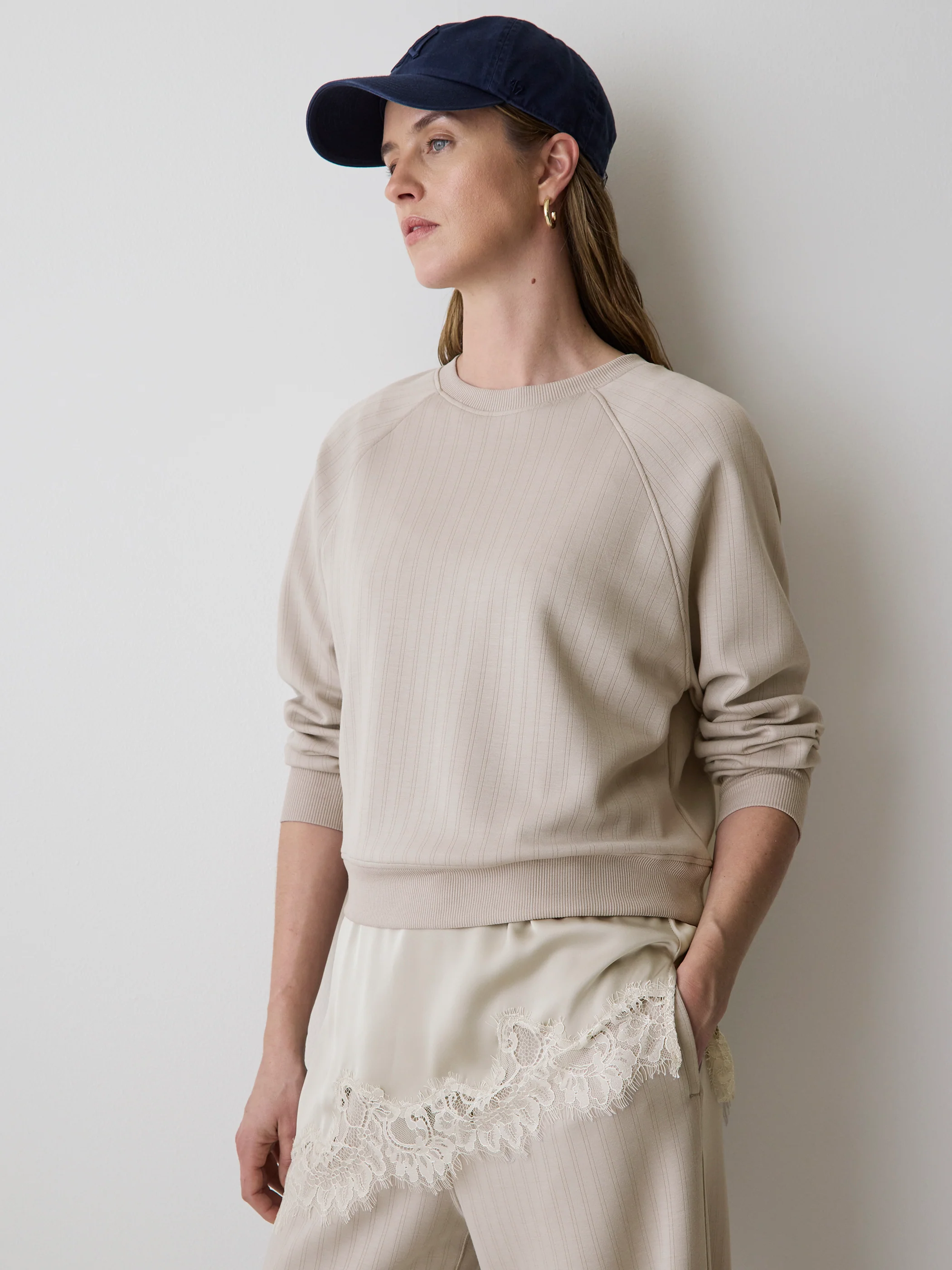 Long-Raglan-Sleeve Crew-Neck Top - Image 2