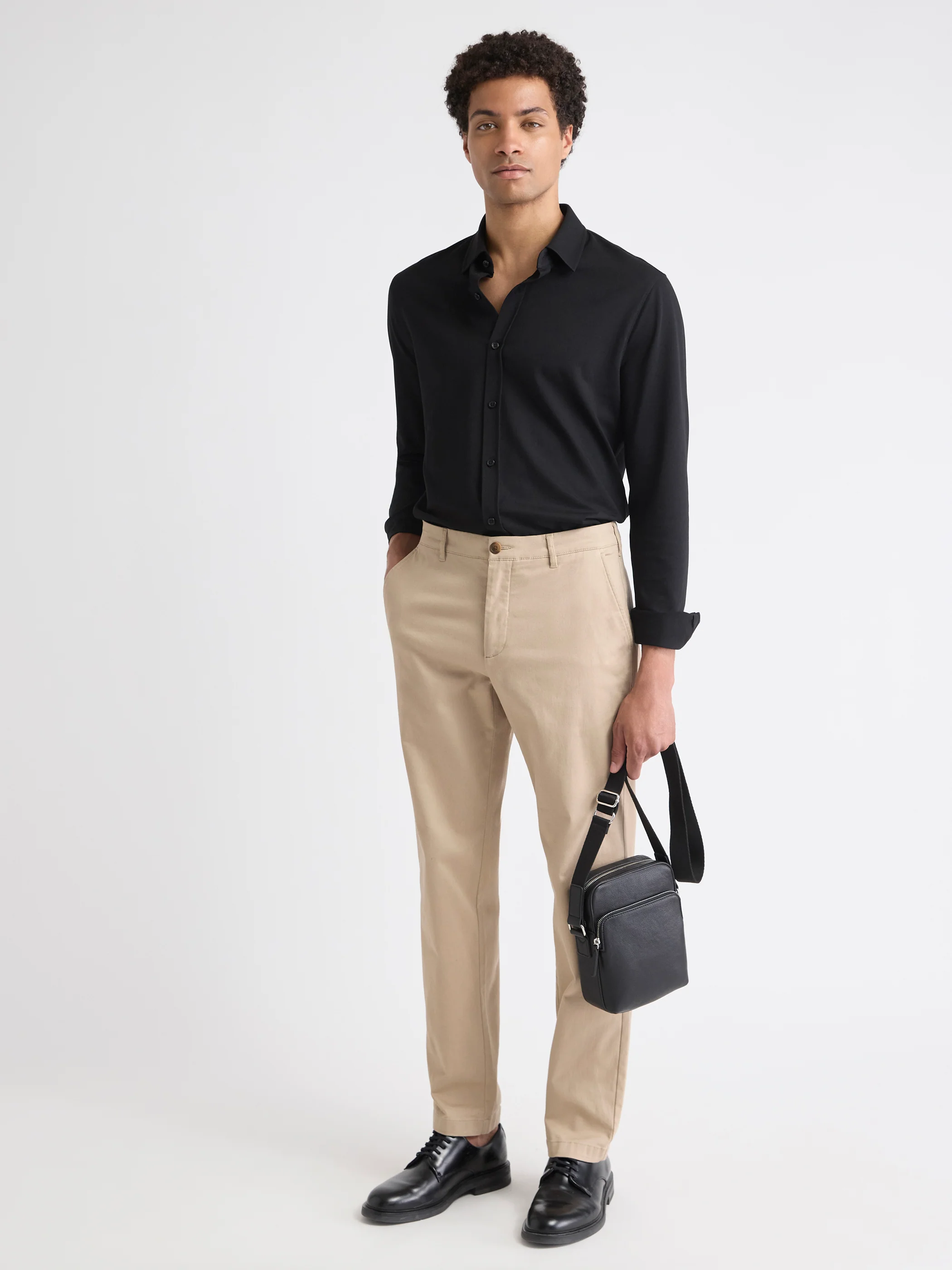 Long-Sleeve Piqué-Knit Shirt - Image 2