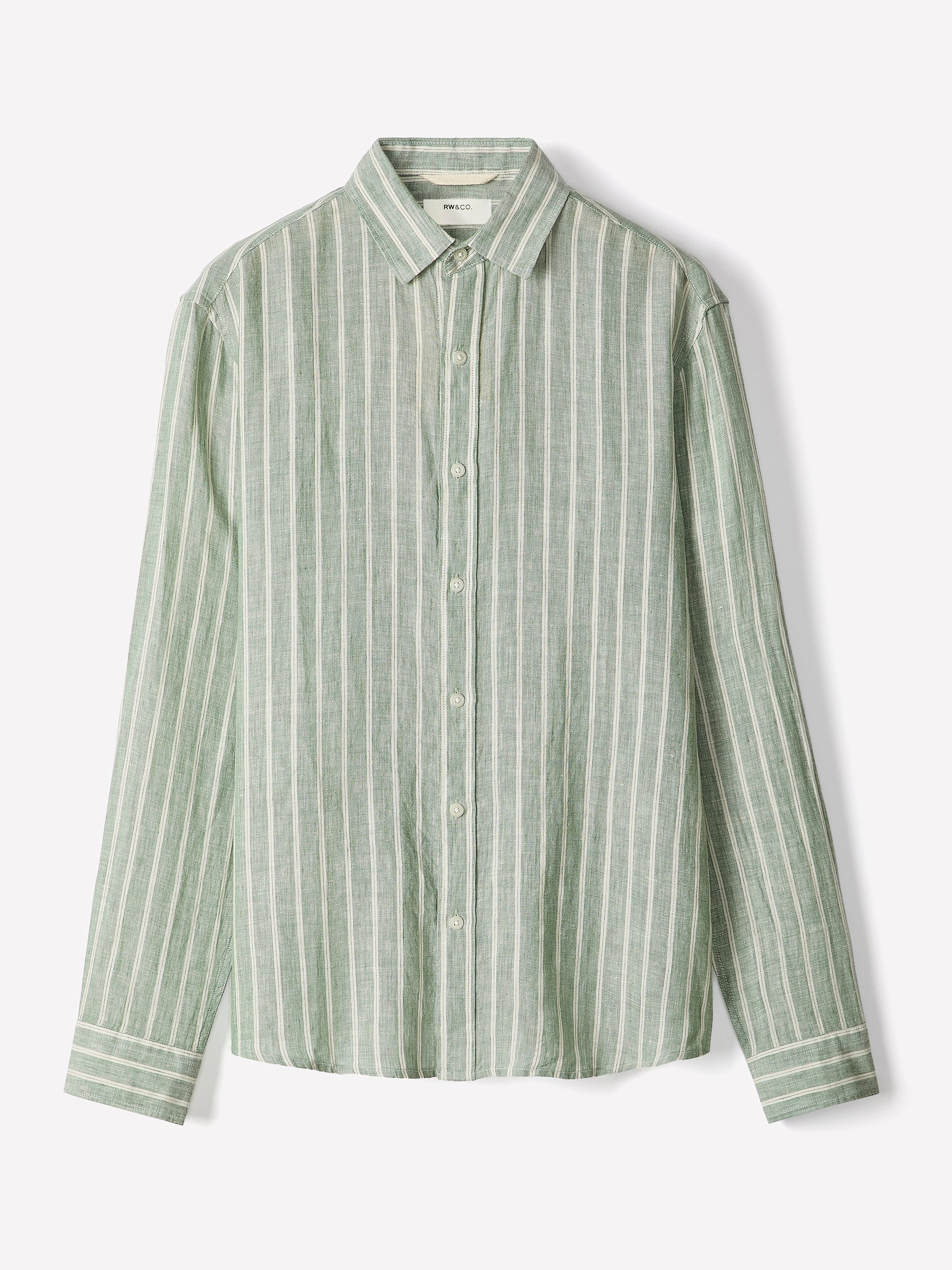 Striped Long-Sleeve Linen Shirt - Image 10