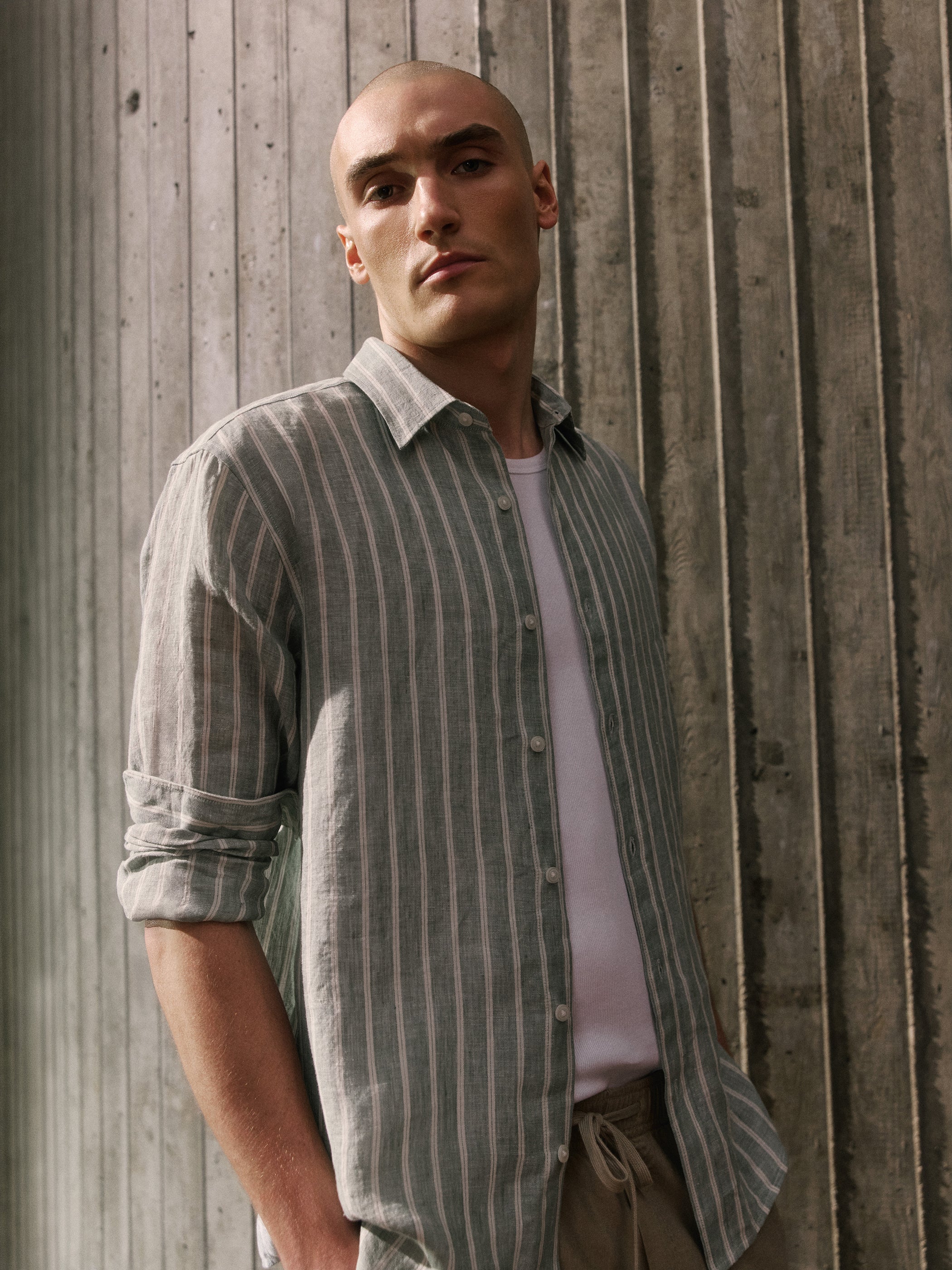 Striped Long-Sleeve Linen Shirt - Image 6