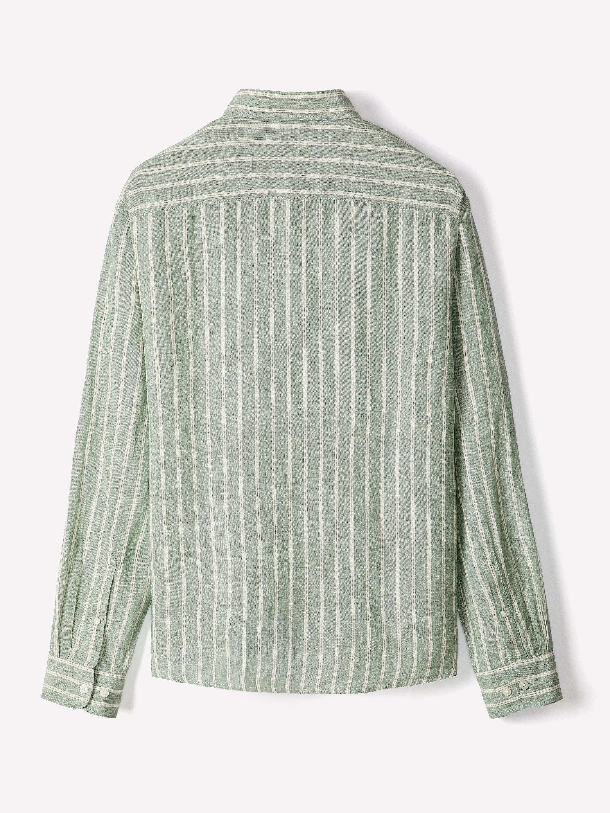 Striped Long-Sleeve Linen Shirt - Image 8