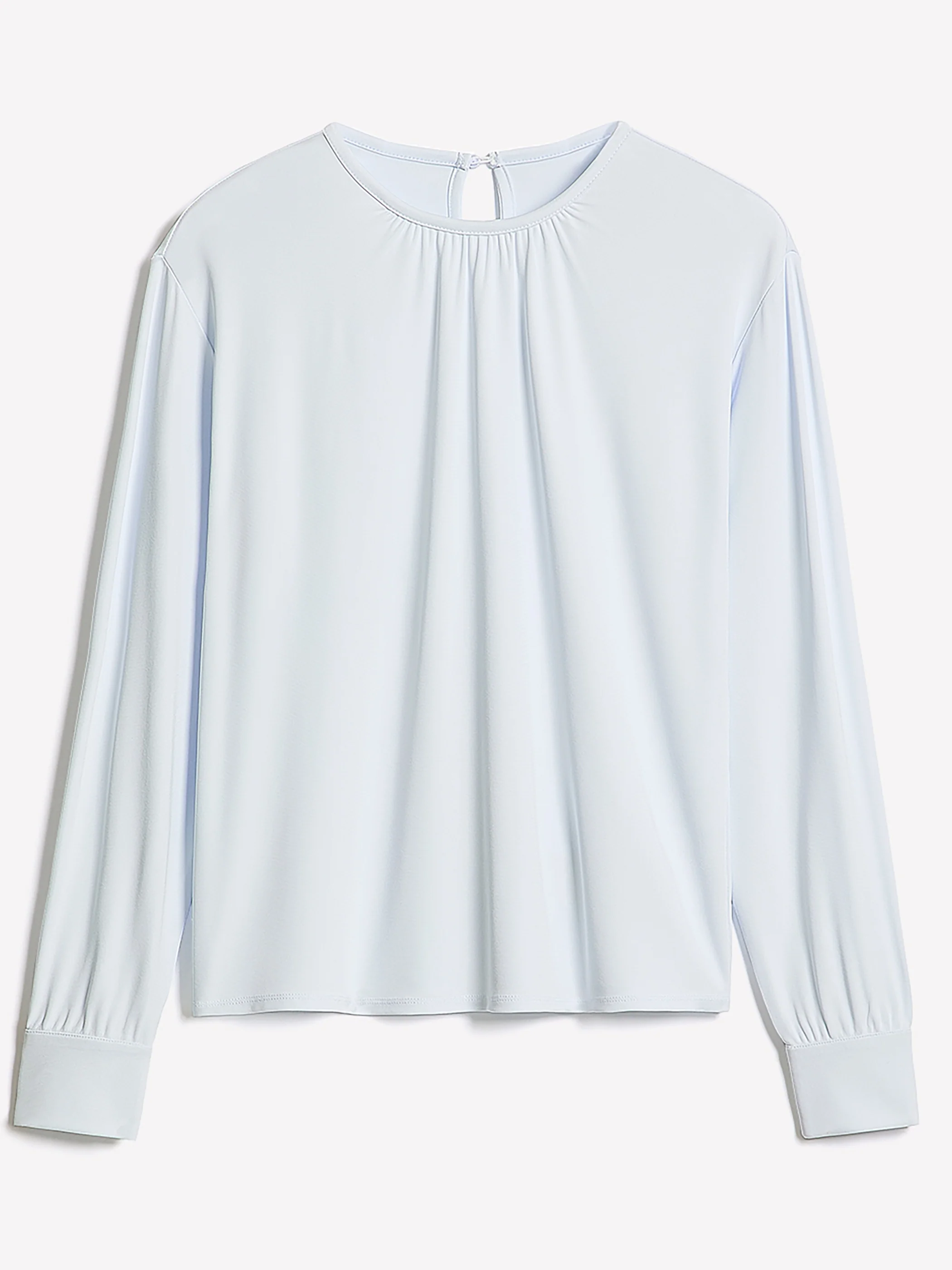 Long-Sleeve Top with Shirred Crew Neckline - Image 14