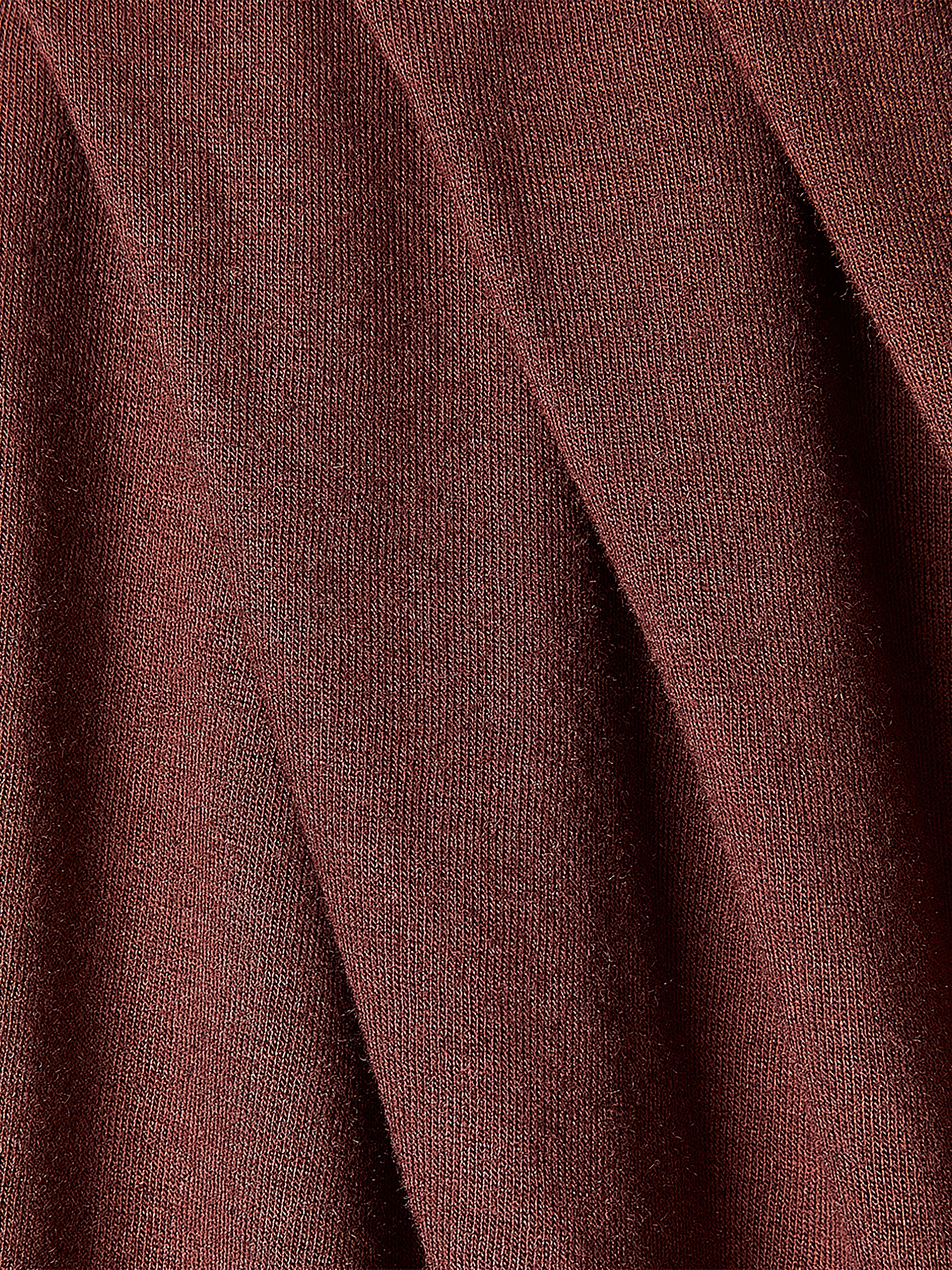 Long-Sleeve Top with Draped Crew Neckline - Image 5