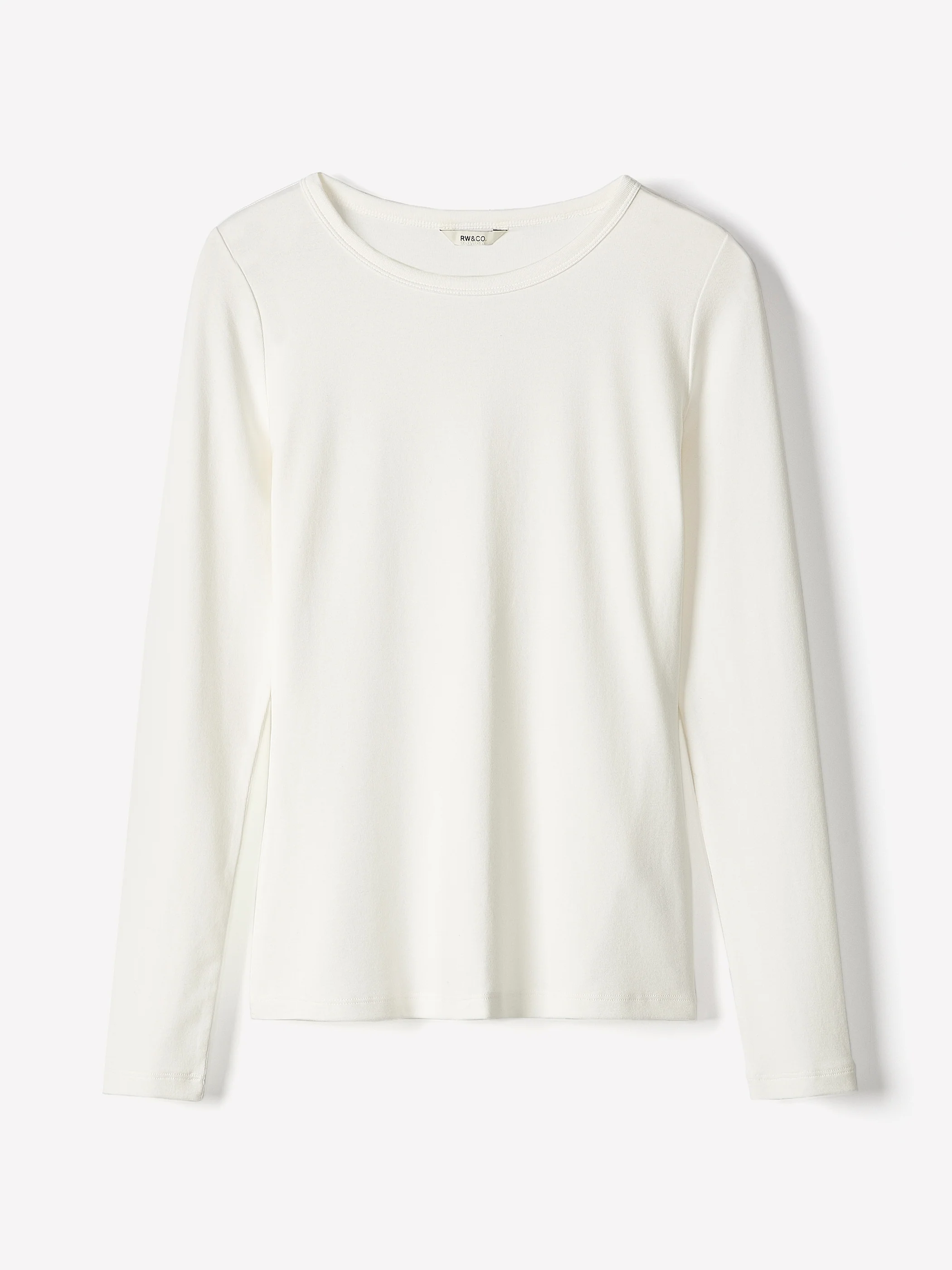 Luxe Knit Long-Sleeve Crew-Neck Fitted Ribbed Tee - Image 10