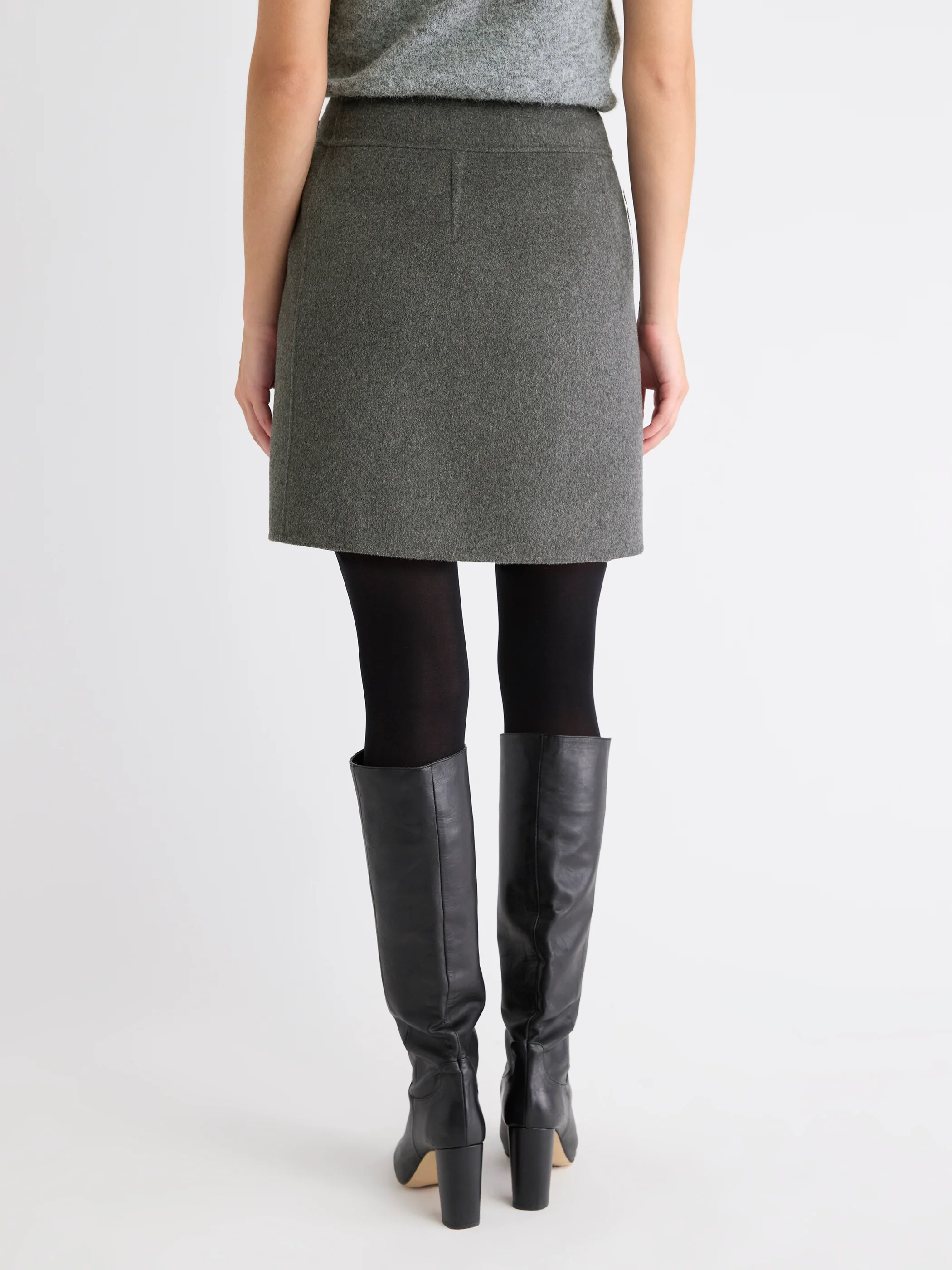 Melton Wrap Mini Skirt - Image 3