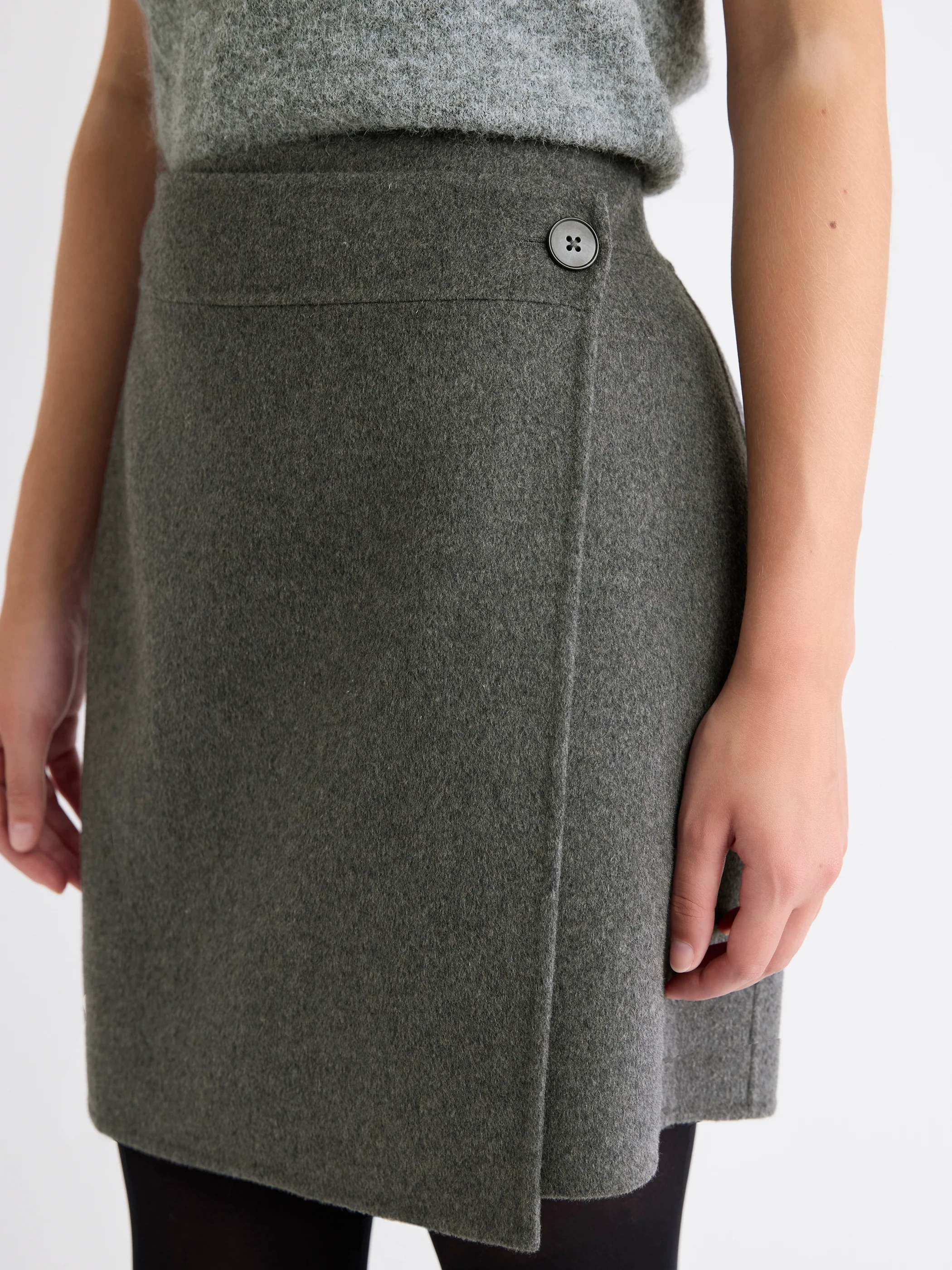 Melton Wrap Mini Skirt - Image 6