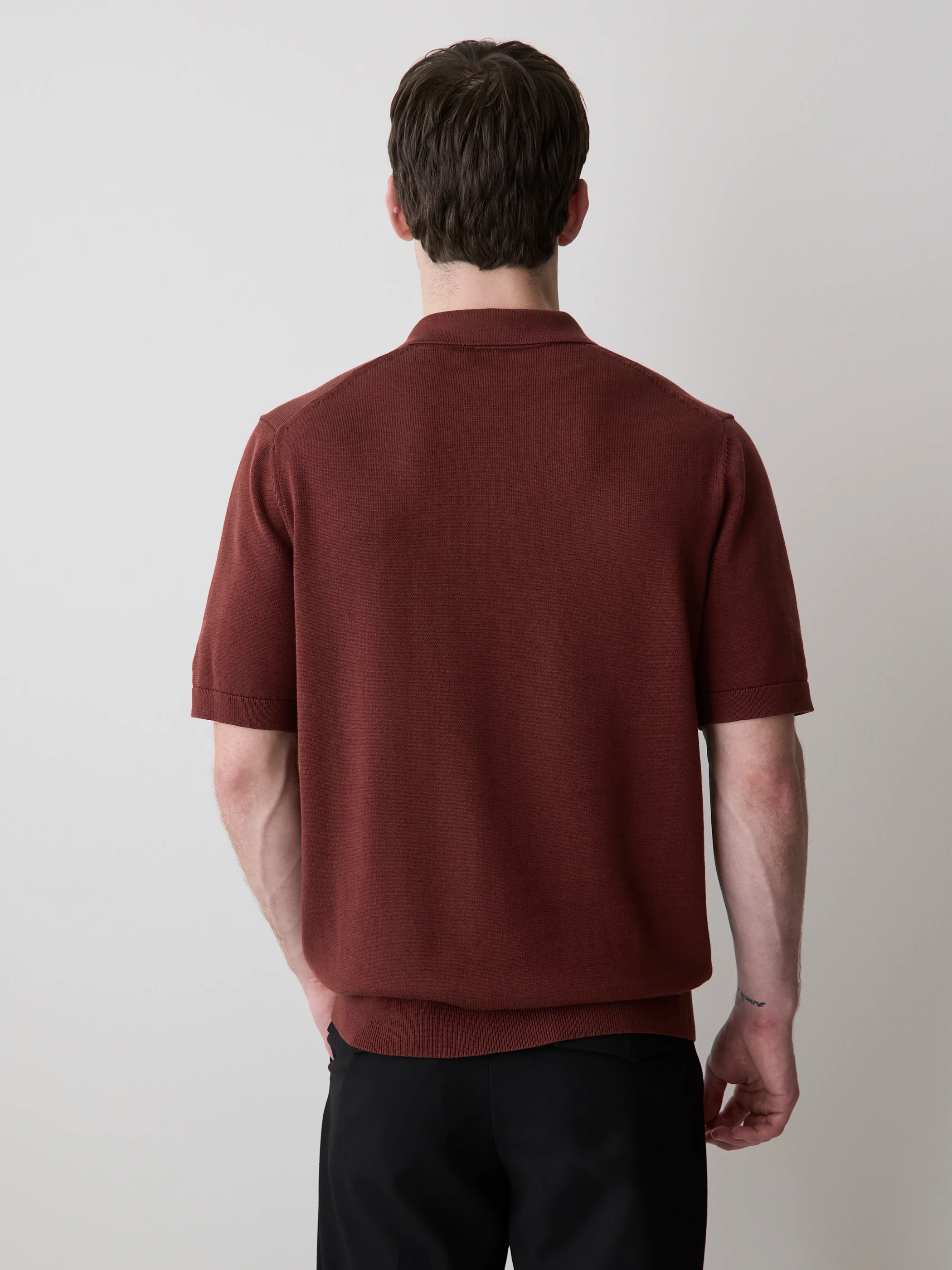 Cotton Short-Sleeve Polo with Johnny Collar - Image 21