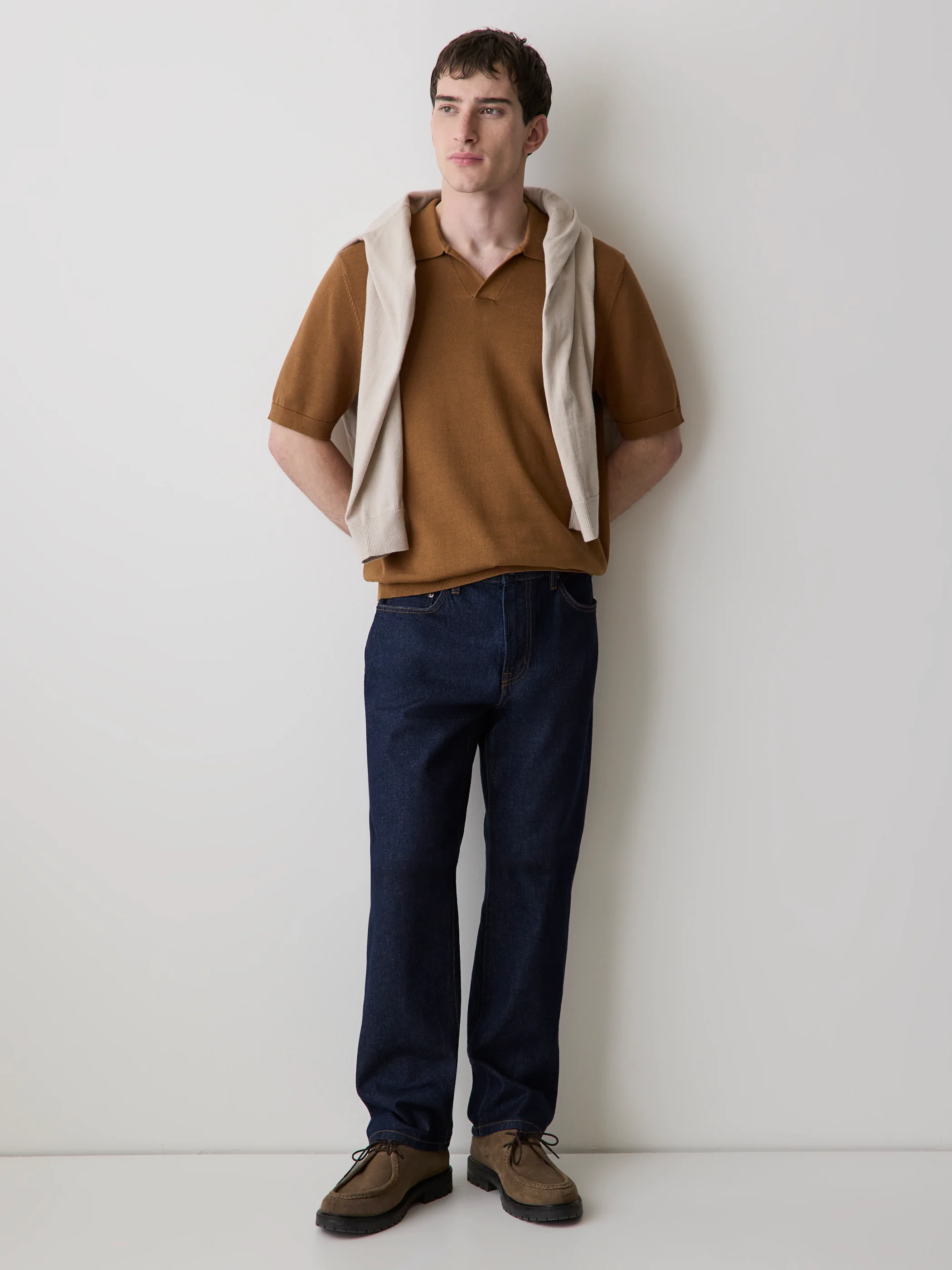 Cotton Short-Sleeve Polo with Johnny Collar - Image 26