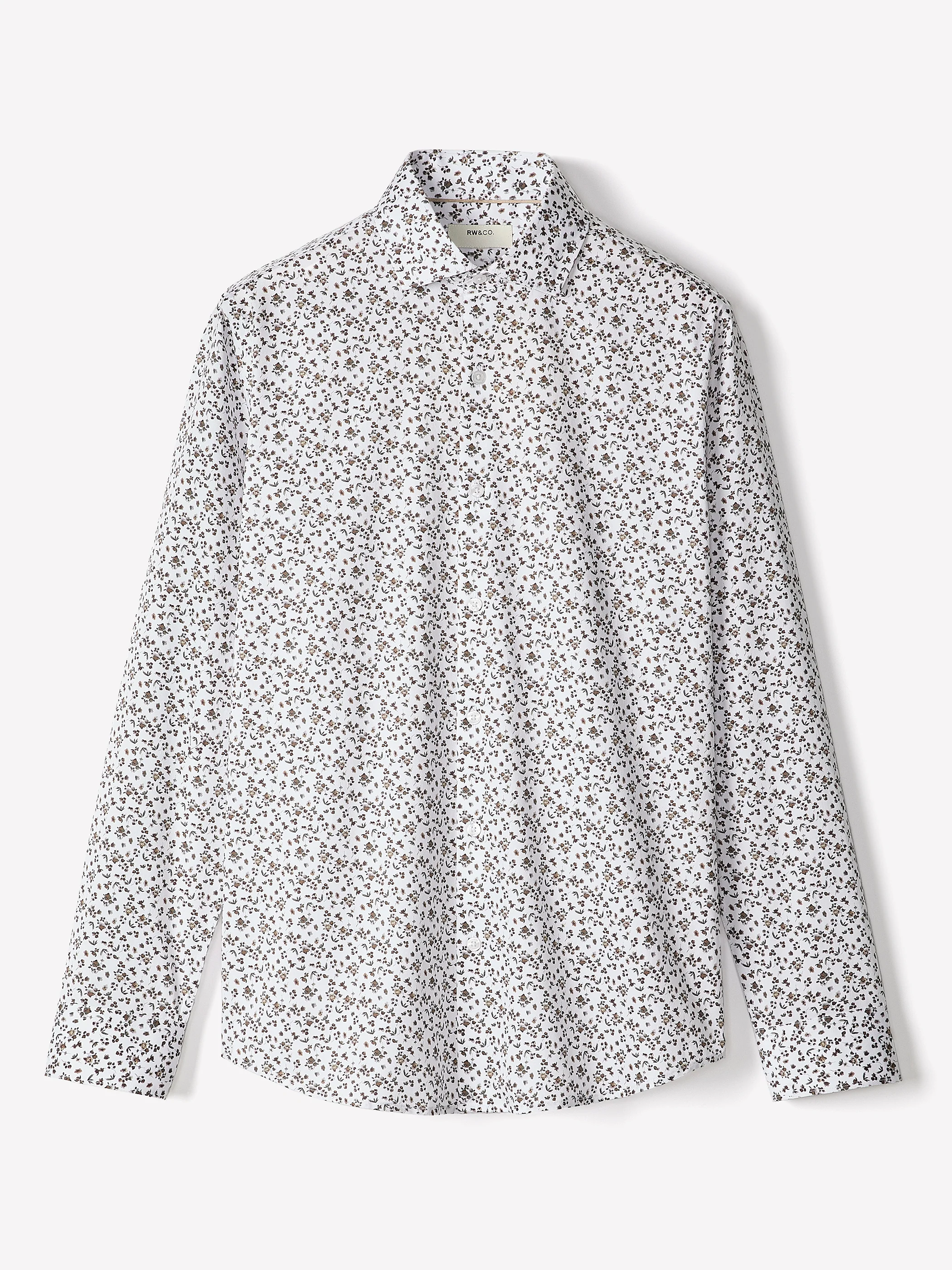 Tailored-Fit Dress Shirt with Floral Pattern - Image 2