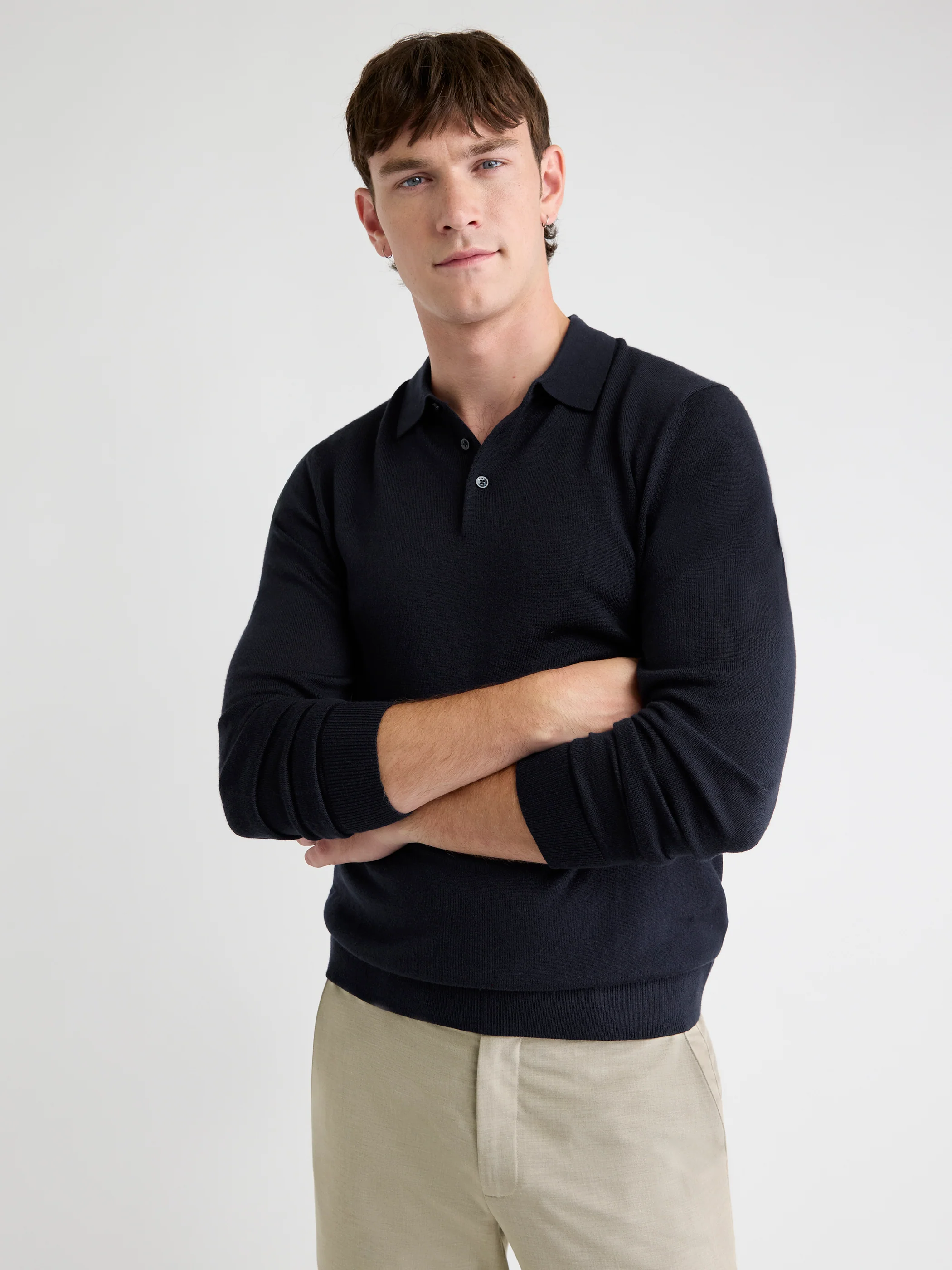 Merino Wool Polo Sweater - Image 19