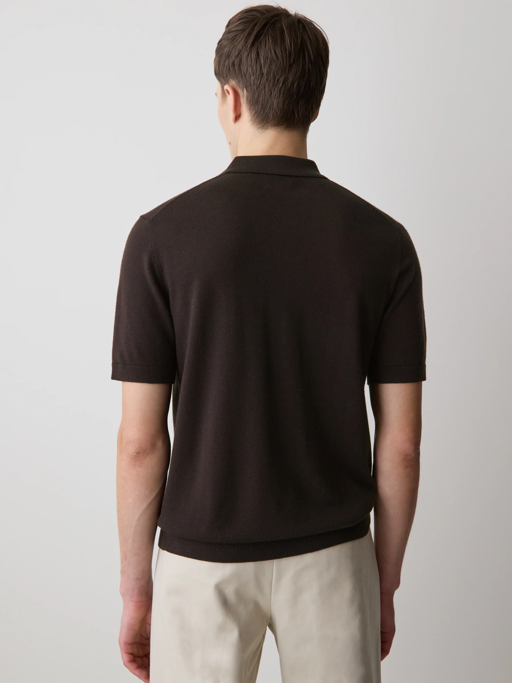Merino-Wool Short-Sleeve Polo Sweater - Image 21