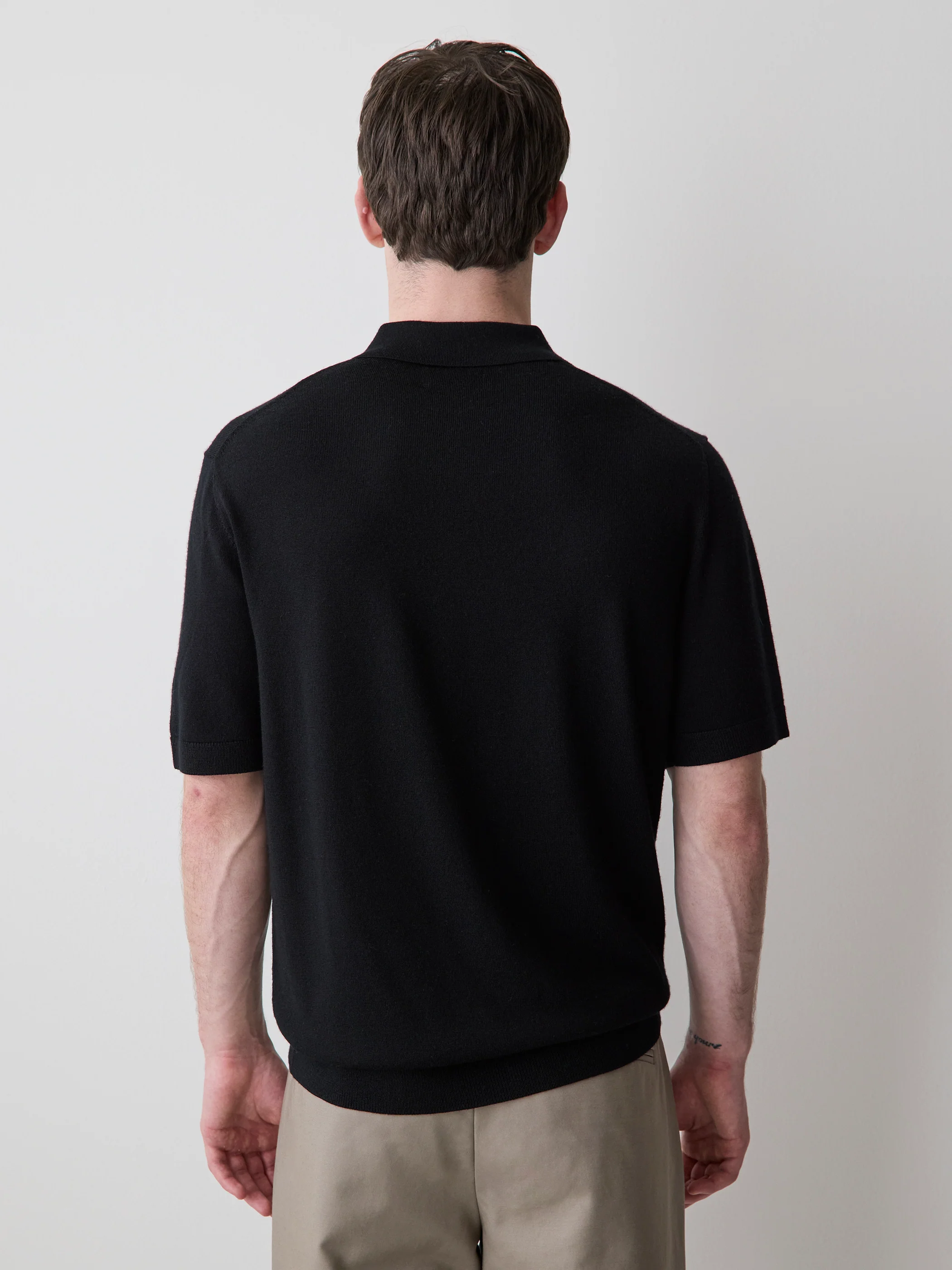 Merino-Wool Short-Sleeve Polo Sweater - Image 3