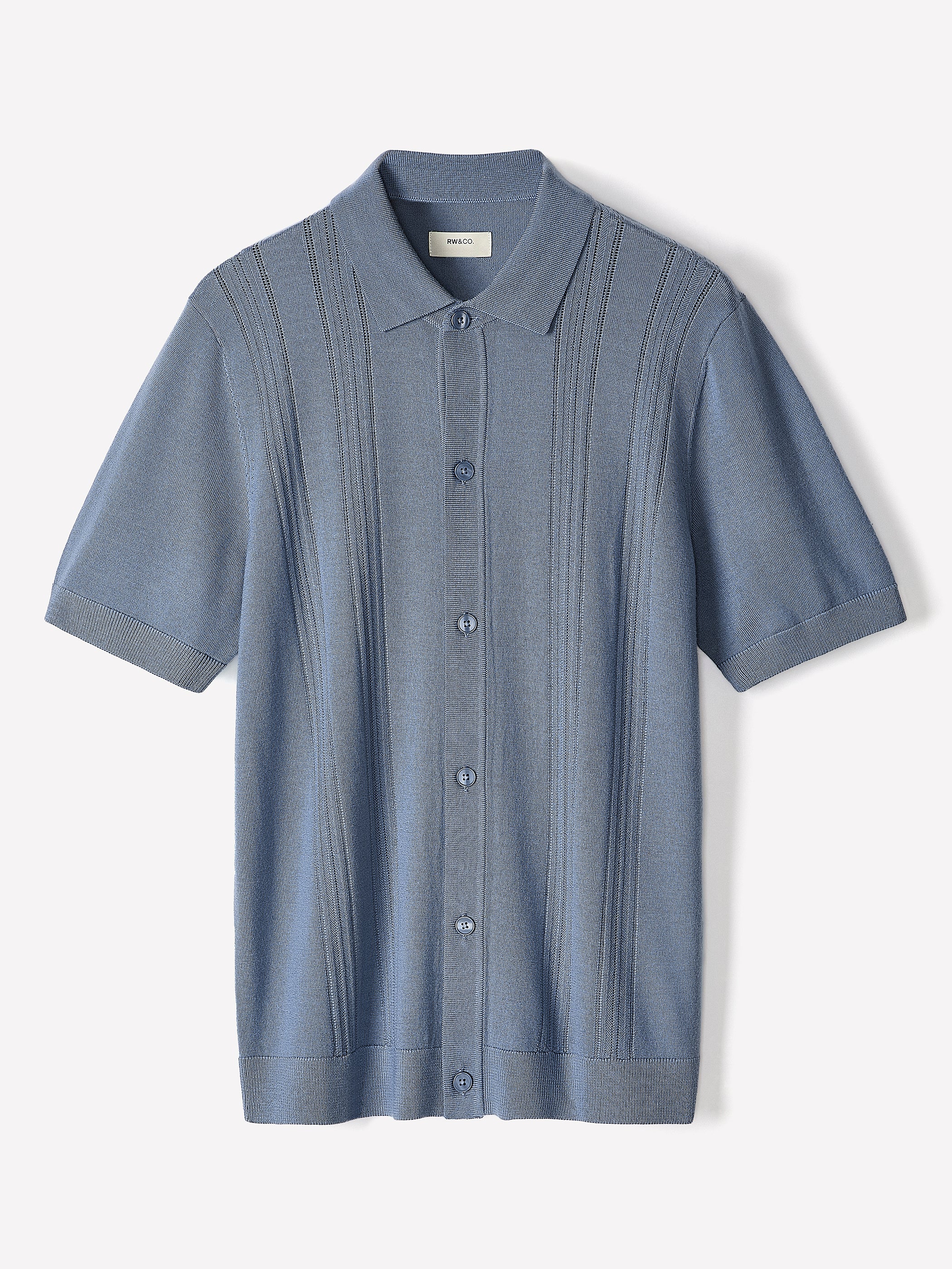 Merino-Wool Short-Sleeve Shirt Sweater - Image 12