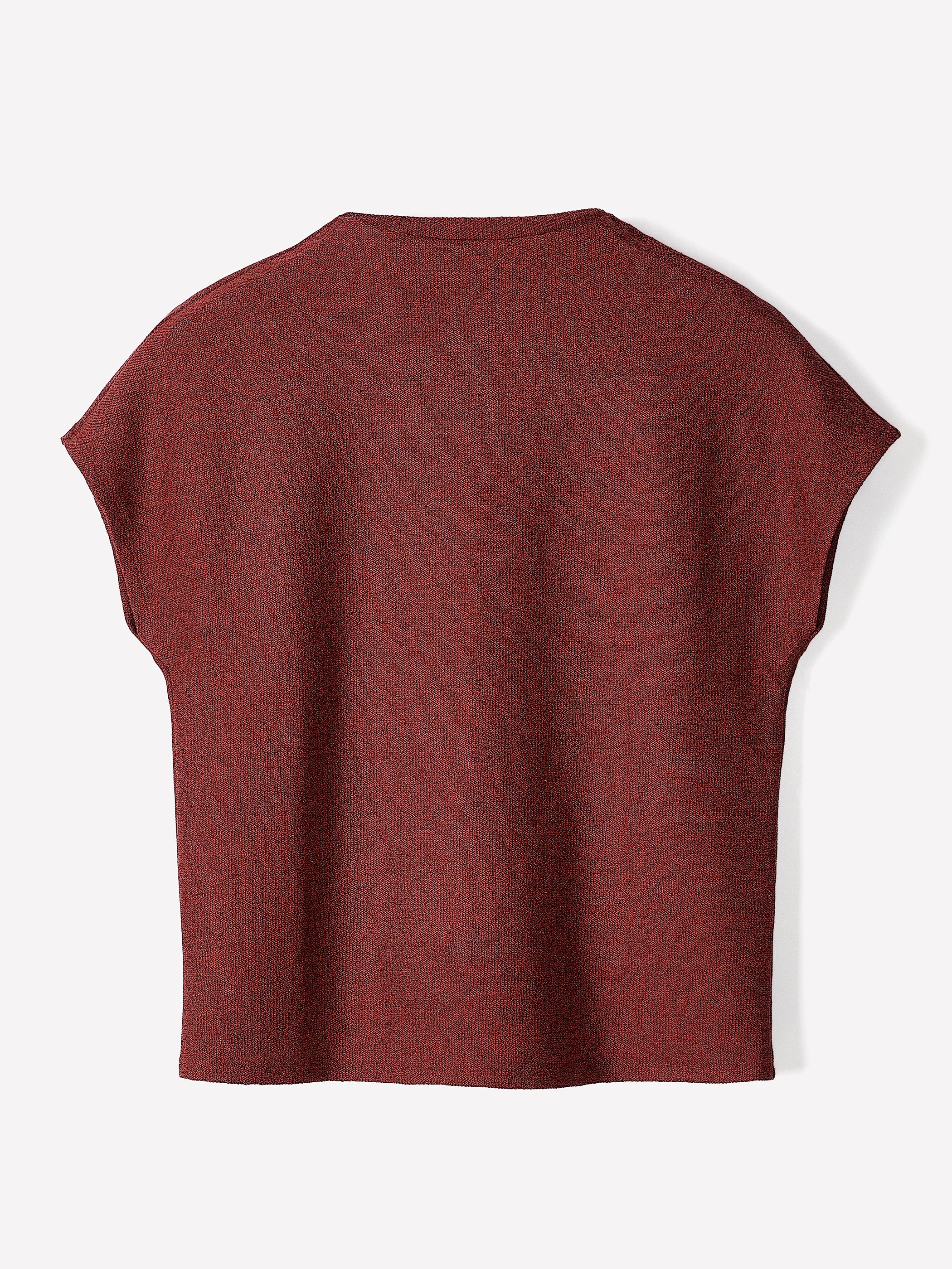Extended-Sleeve Mock-Neck Textured Top - Image 5