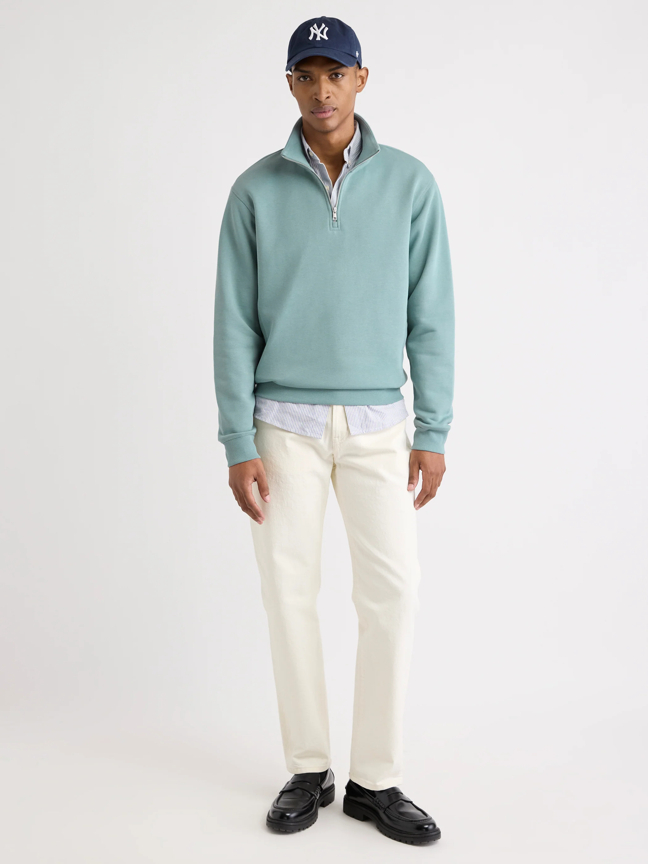 Long-Sleeve Quarter-Zip Mock-Neck Sweater - Image 9
