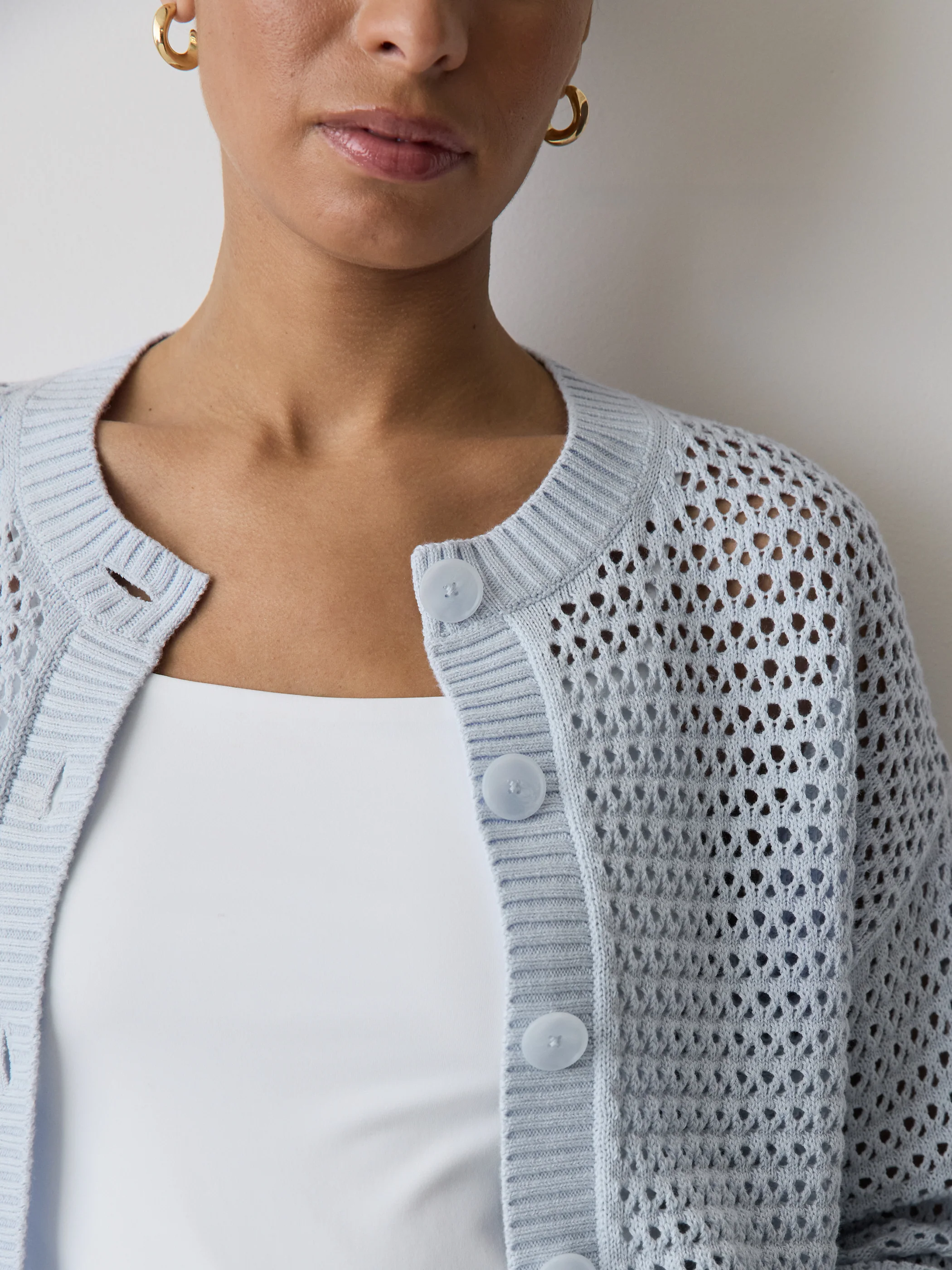 Long-Sleeve Open-Stitch Cardigan - Image 10