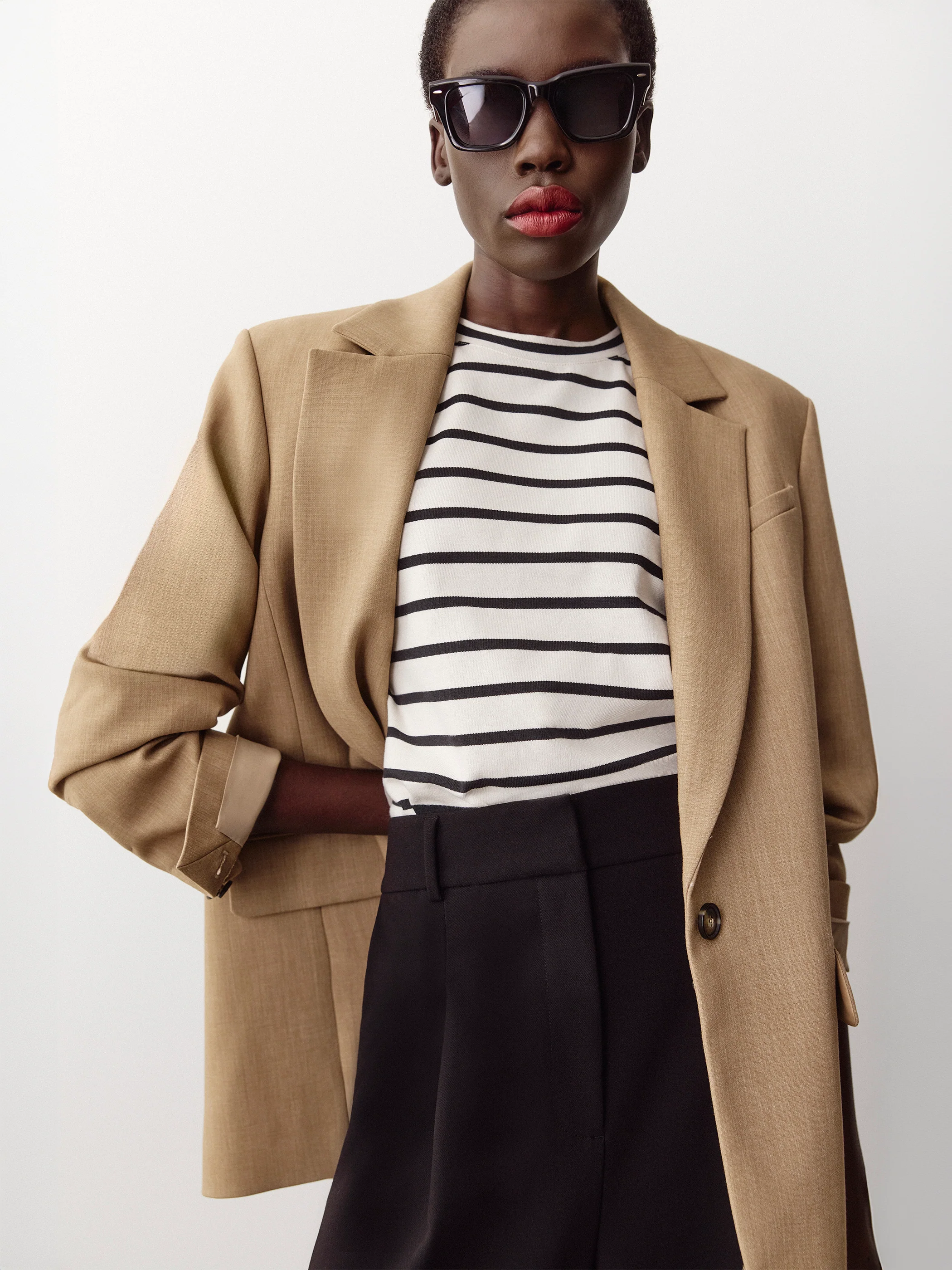 Oversized One-Button Blazer