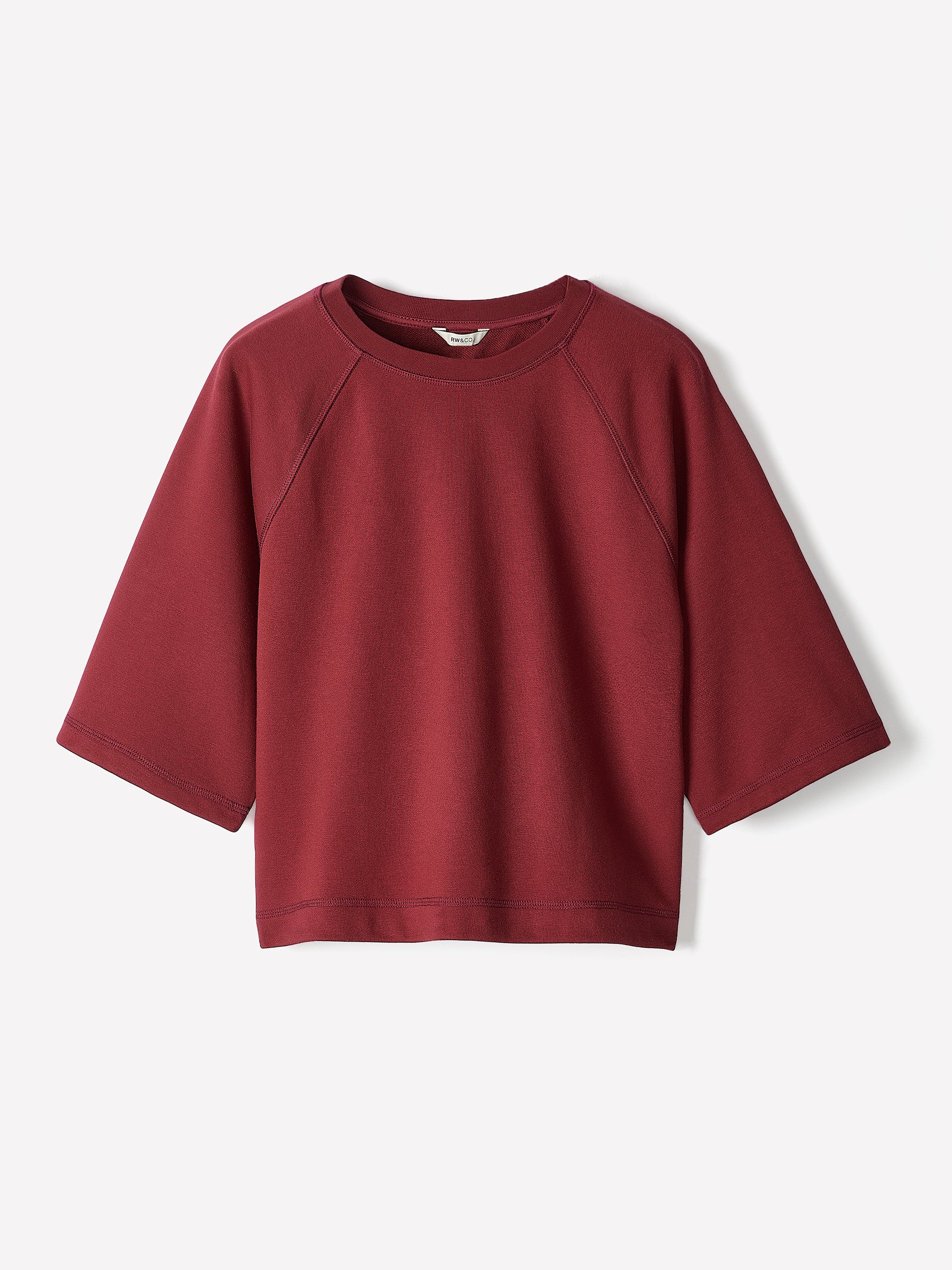 Short-Raglan-Sleeve Crew-Neck French Terry Top - Image 5