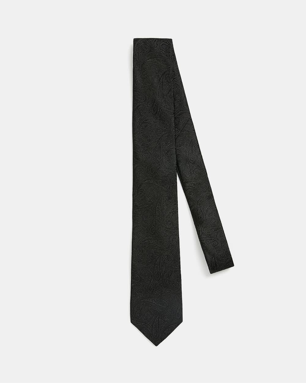 Paisley Black on Black Regular Tie - Image 3