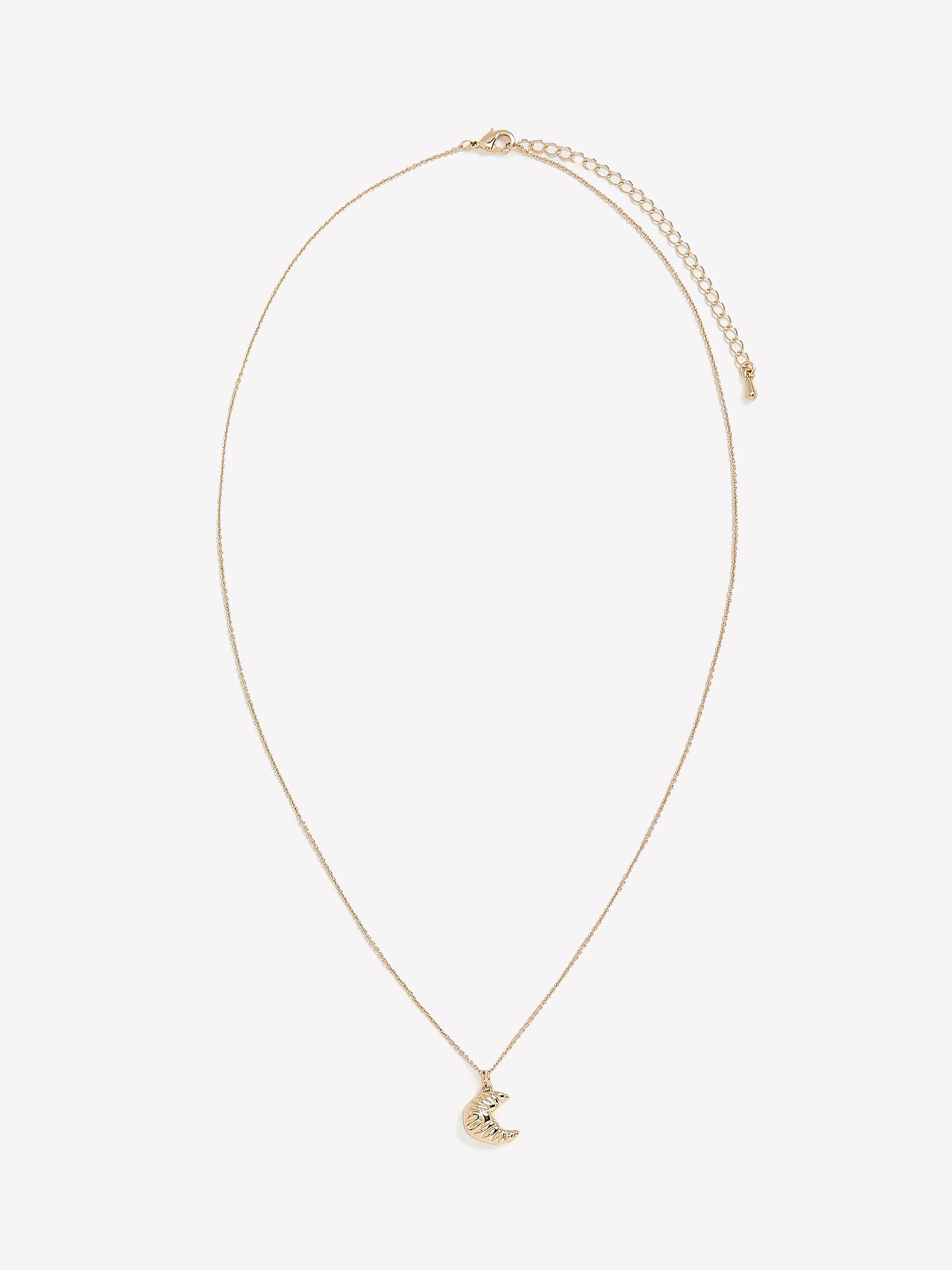 Delicate Chain Necklace with Croissant Pendant