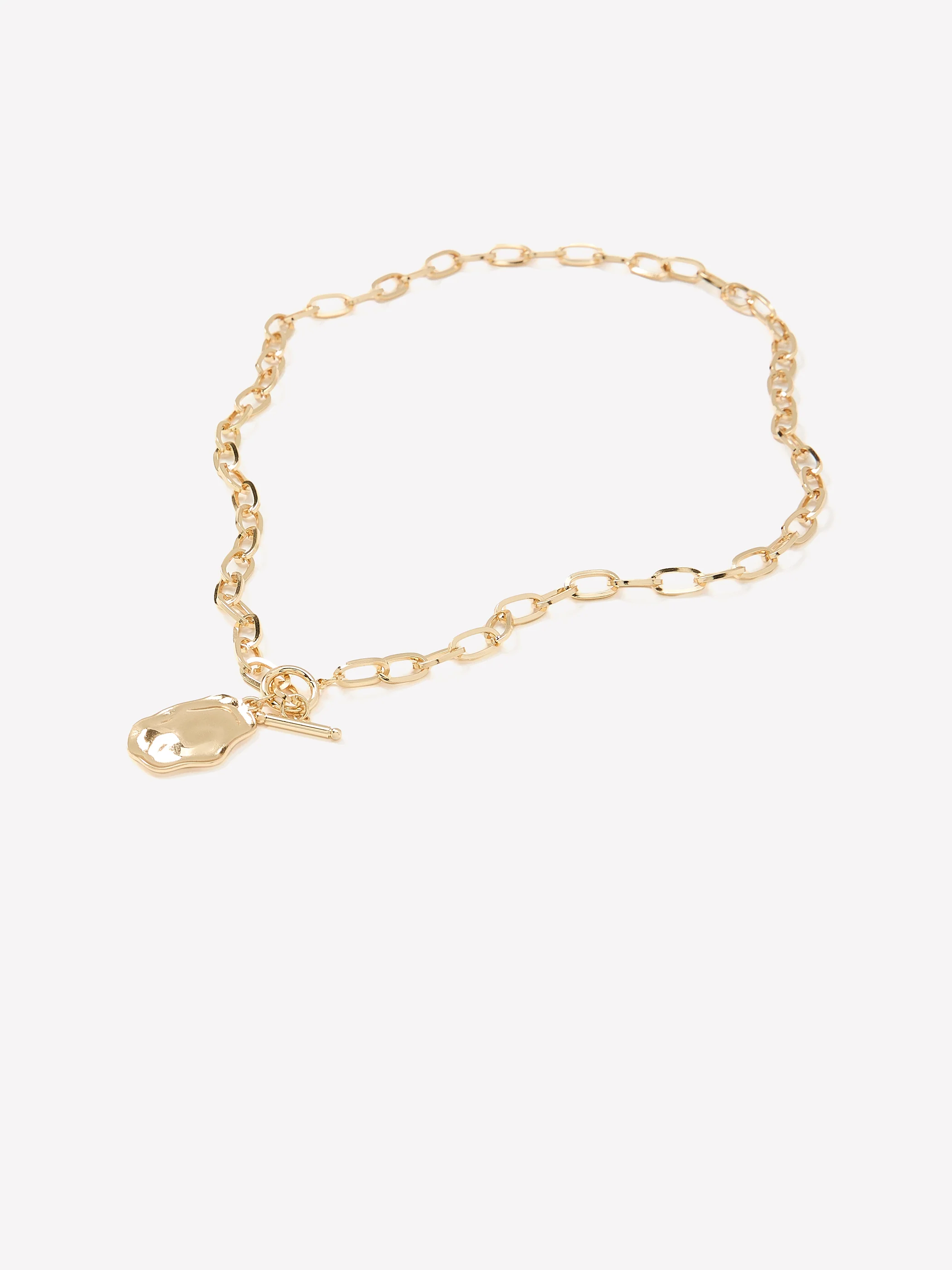 Stainless Steel Necklace with Organic Pendant - Image 2