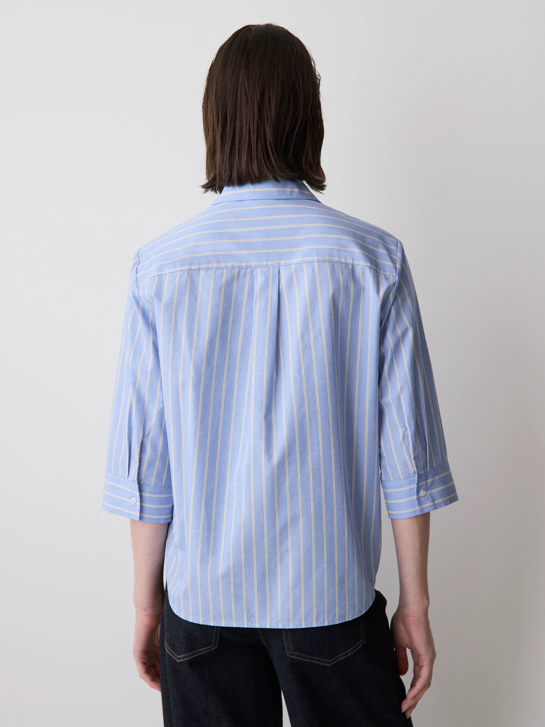 Striped Buttoned-Down Cotton Blouse - Image 3