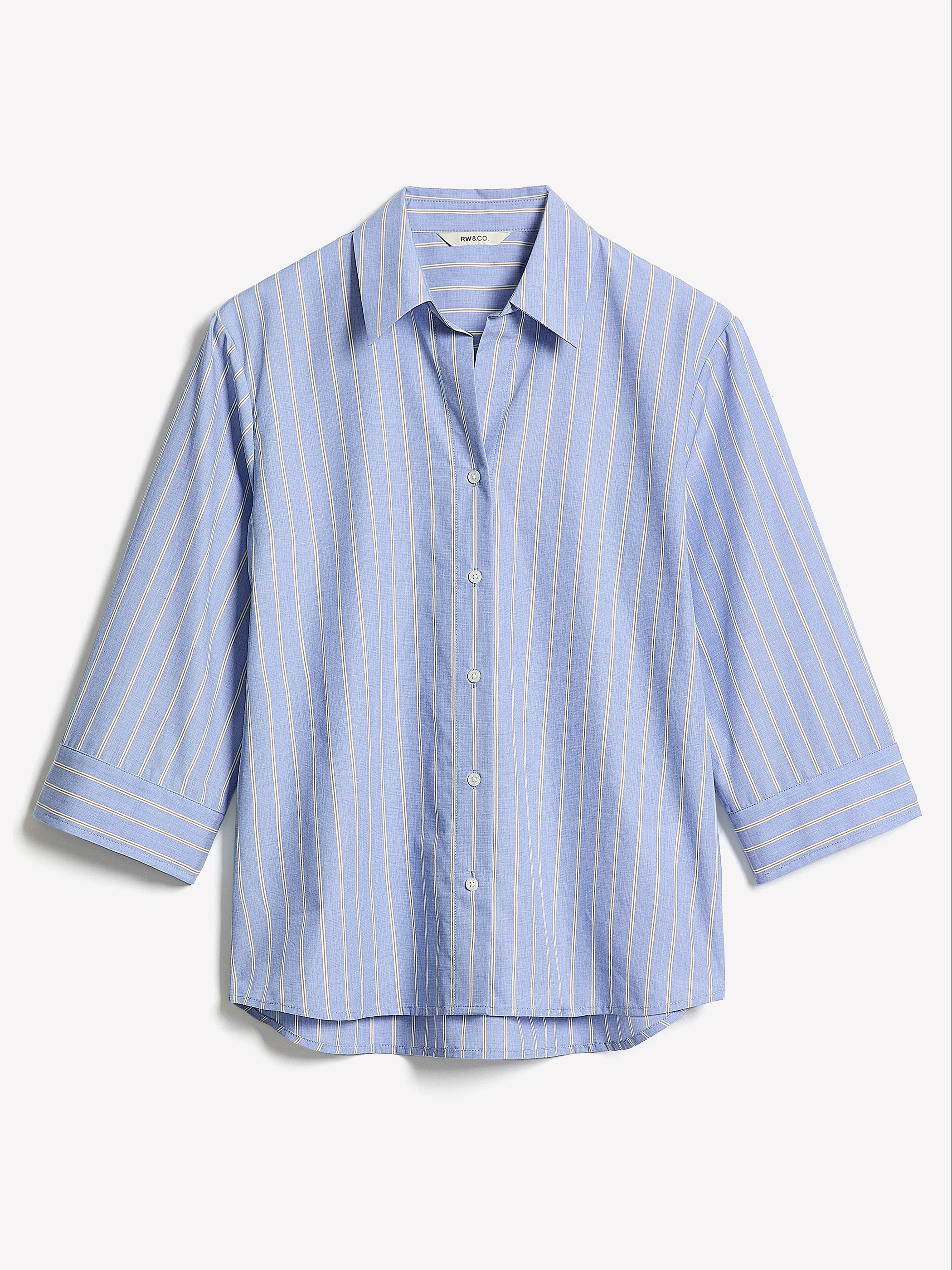 Striped Buttoned-Down Cotton Blouse - Image 5