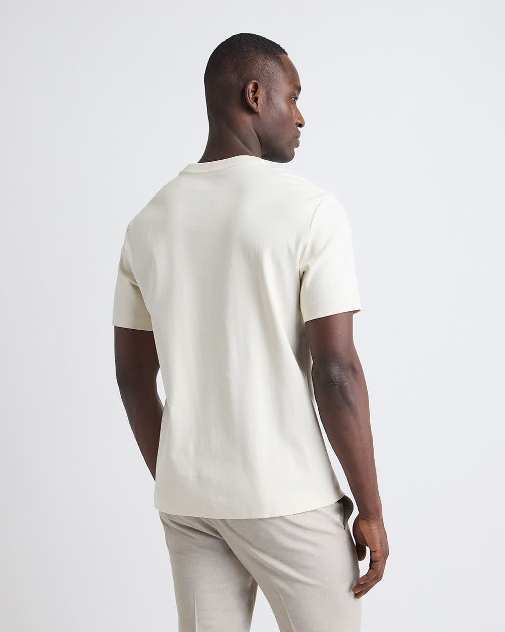 Refined Solid Interlock Cotton Crew-Neck Tee - Image 13