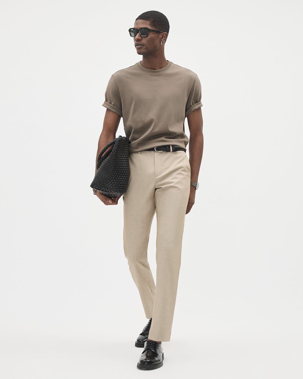 Refined Solid Interlock Cotton Crew-Neck Tee - Image 17
