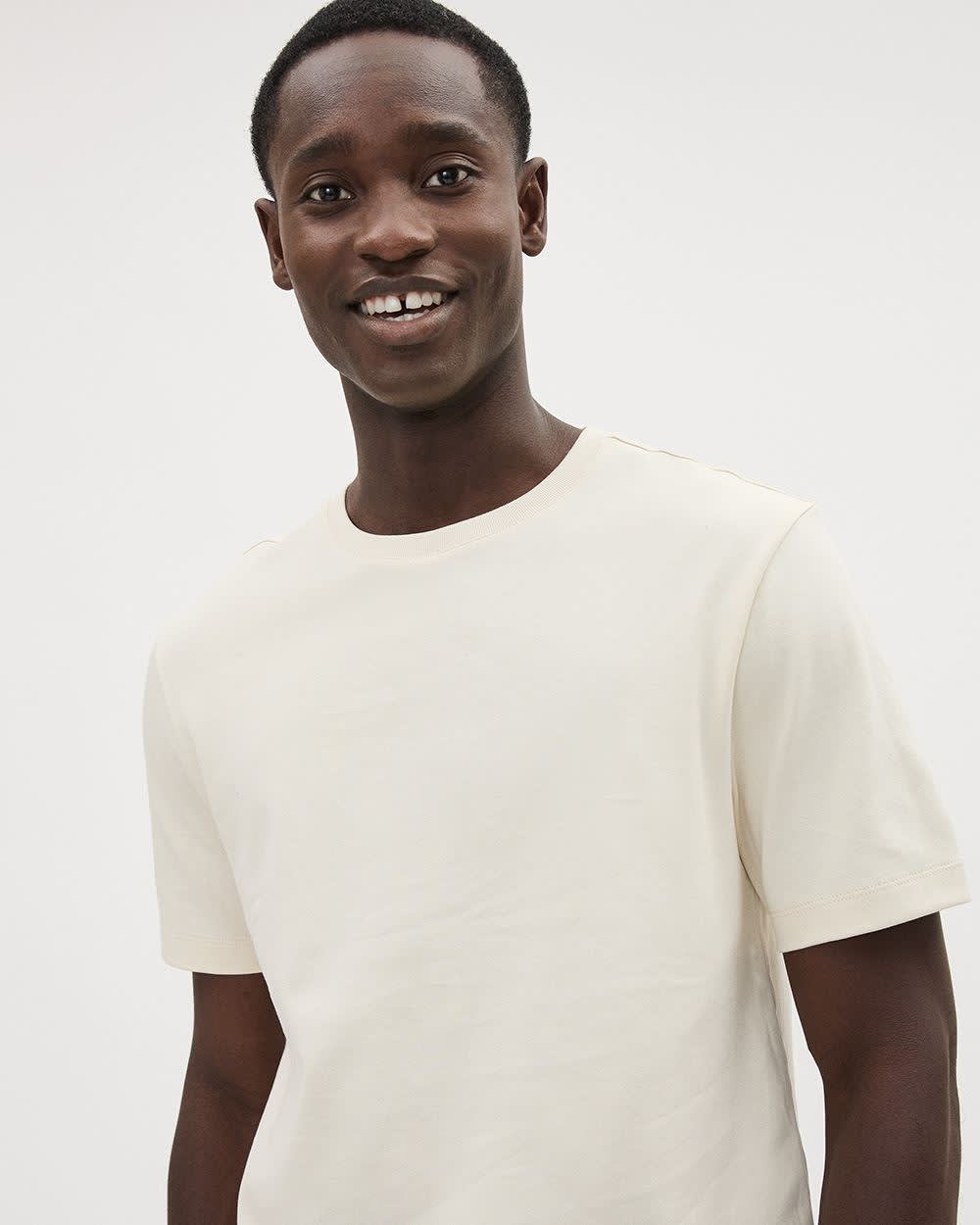 Refined Solid Interlock Cotton Crew-Neck Tee - Image 24