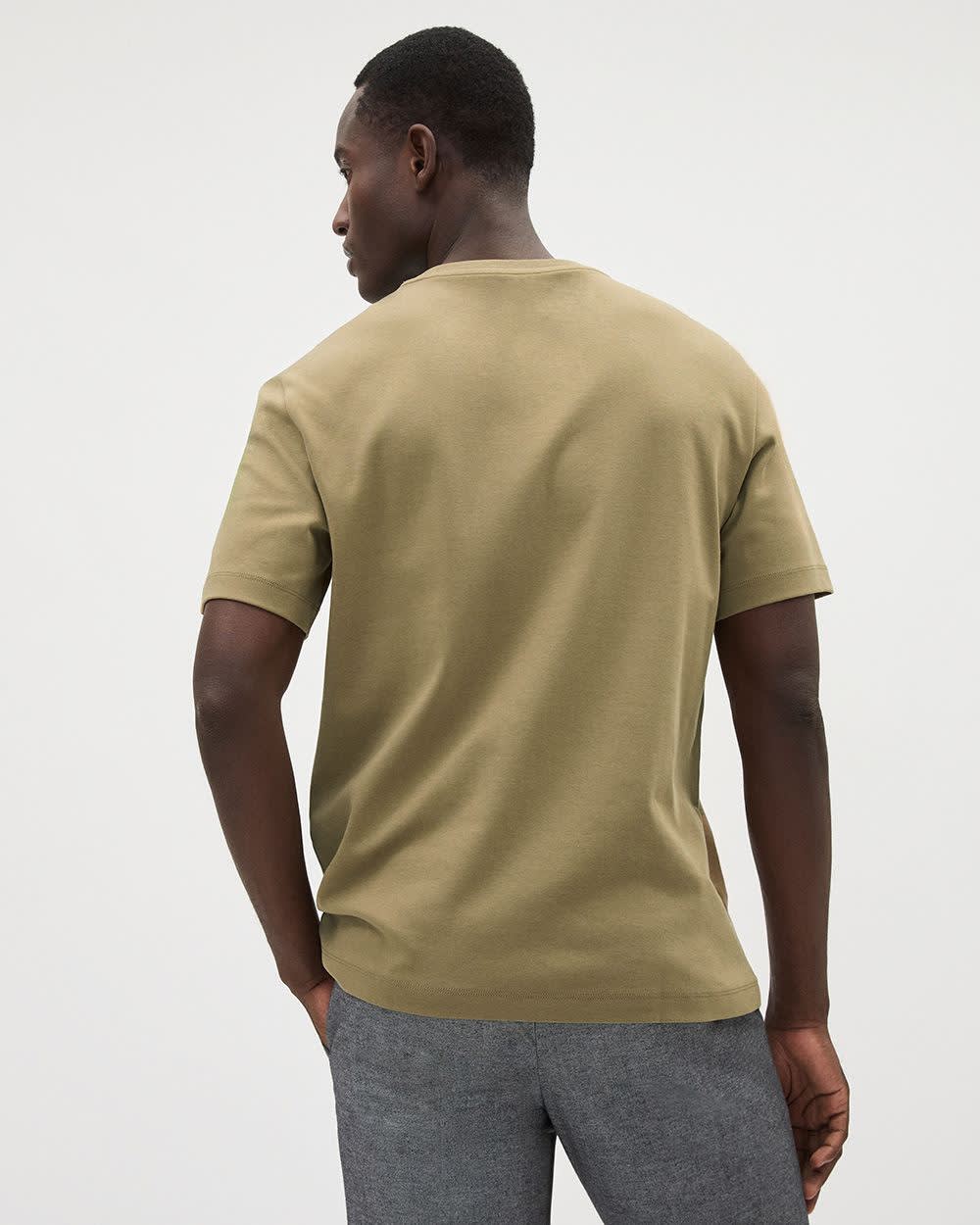 Refined Solid Interlock Cotton Crew-Neck Tee - Image 27