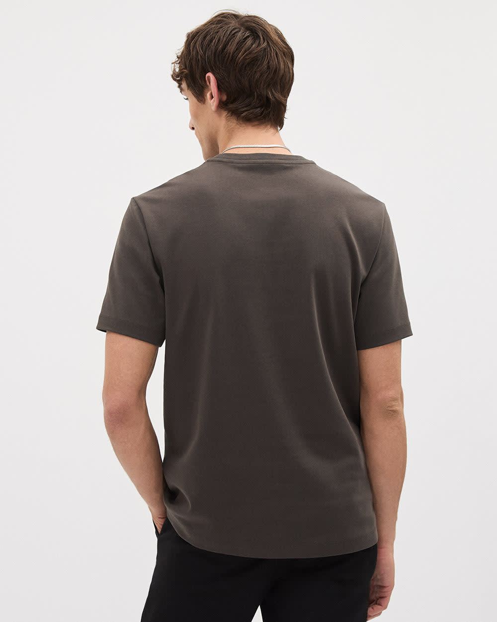Refined Solid Interlock Cotton Crew-Neck Tee - Image 34