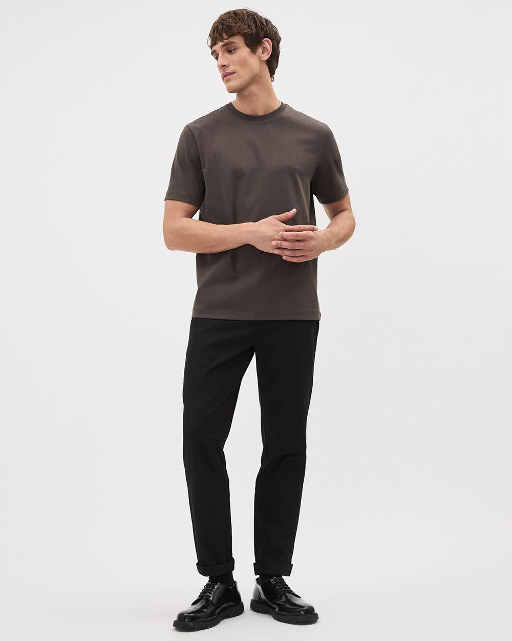 Refined Solid Interlock Cotton Crew-Neck Tee - Image 35