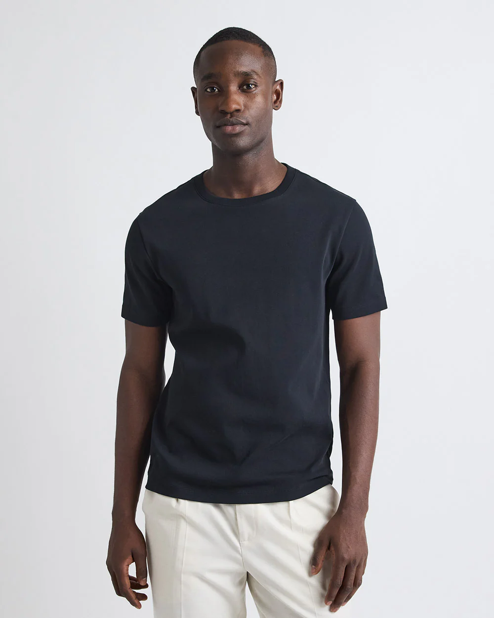 Refined Solid Interlock Cotton Crew-Neck Tee - Image 4