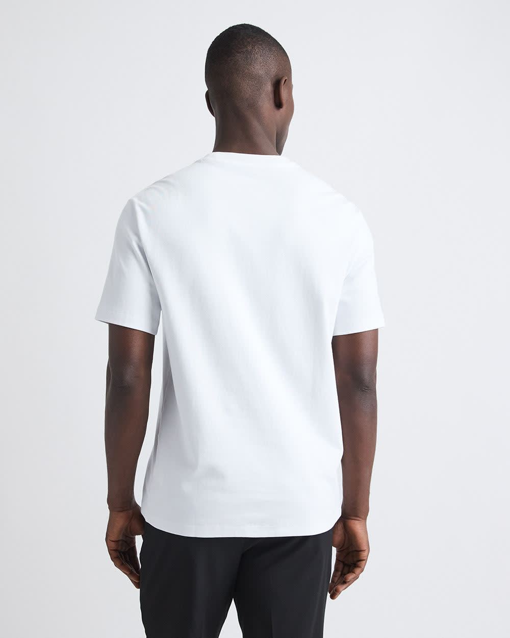 Refined Solid Interlock Cotton Crew-Neck Tee - Image 7