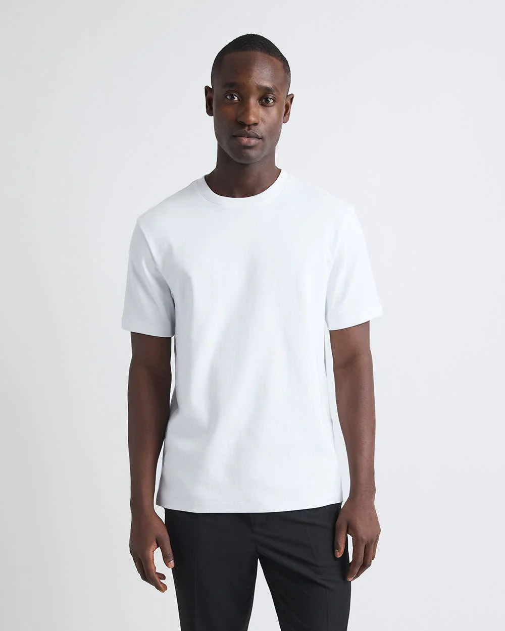Refined Solid Interlock Cotton Crew-Neck Tee - Image 9