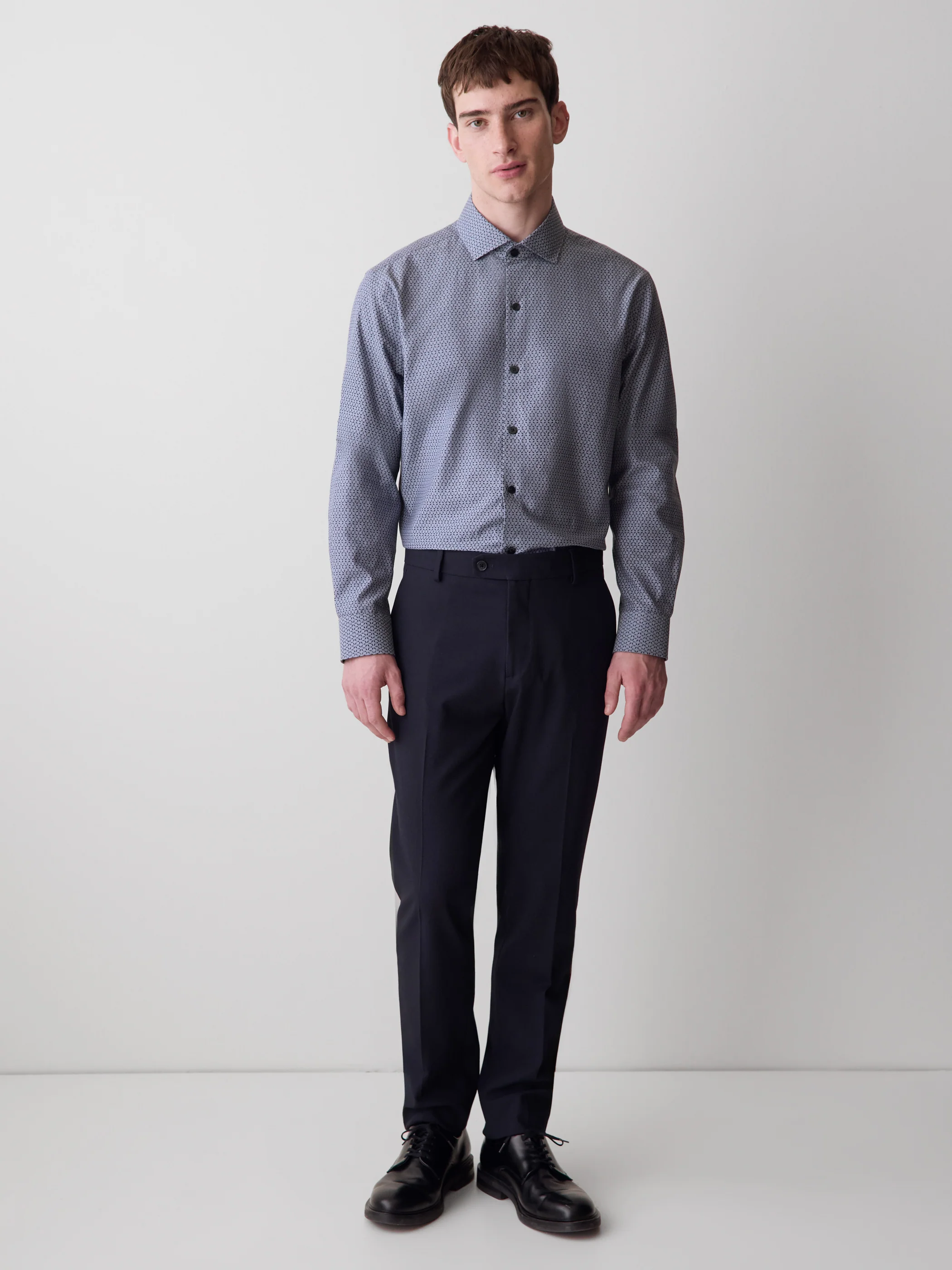 Regular Fit Dress Shirt with Micro Geo Print - Image 2