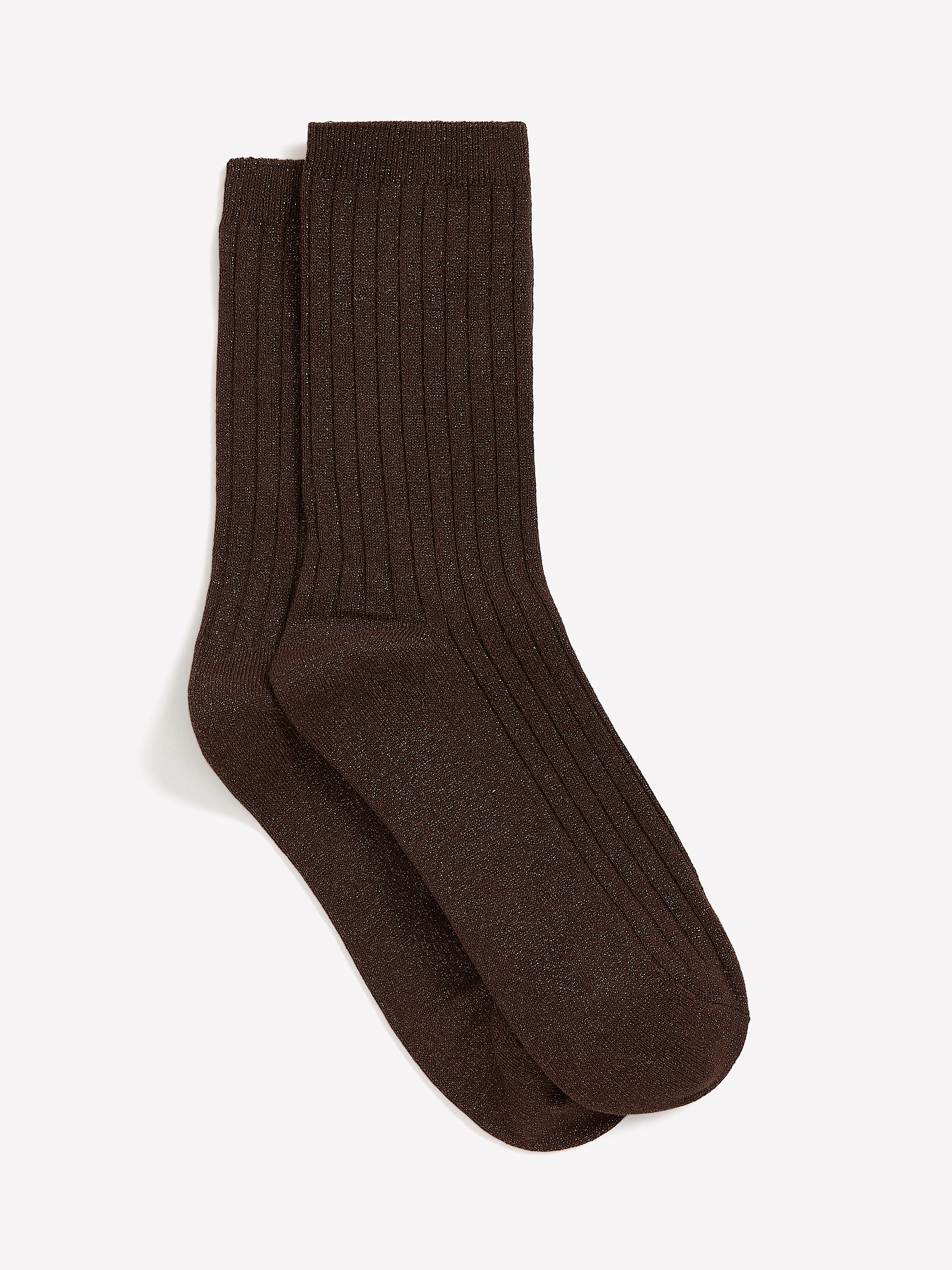 Ribbed Crew Socks with Metallic Fibres - Image 3