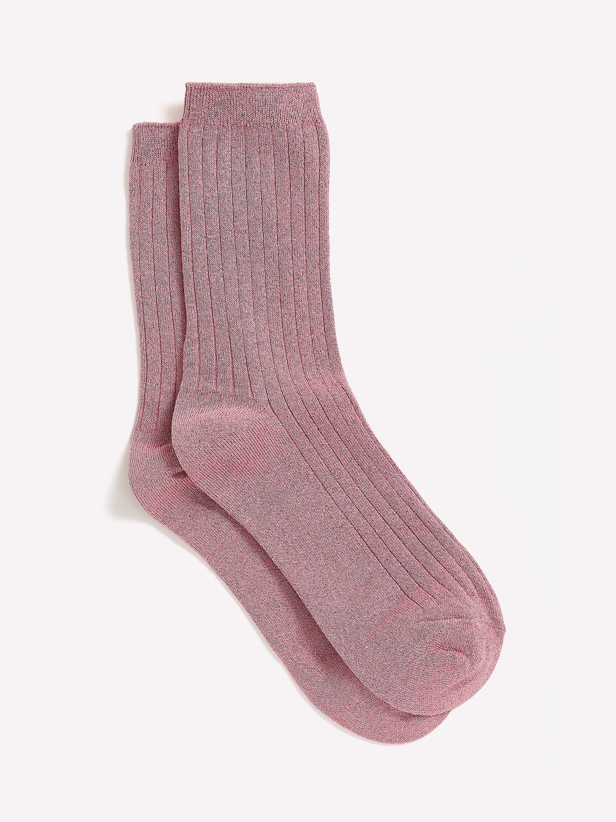 Ribbed Crew Socks with Metallic Fibres - Image 5