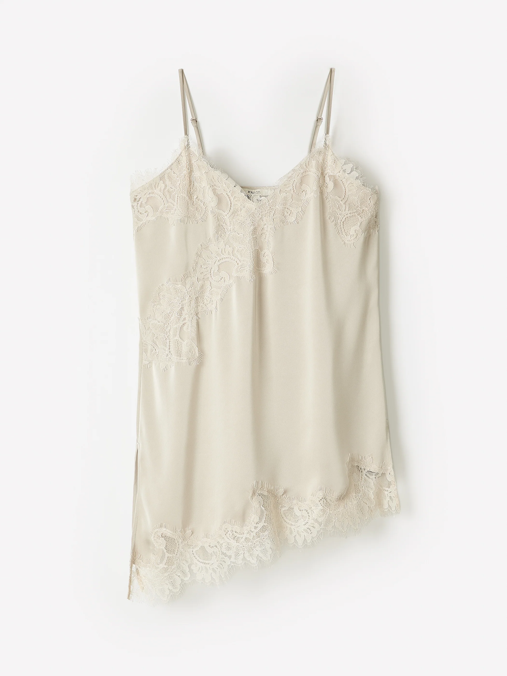 Sleeveless V-Neck Satin Blouse with Lace Trims - Image 12