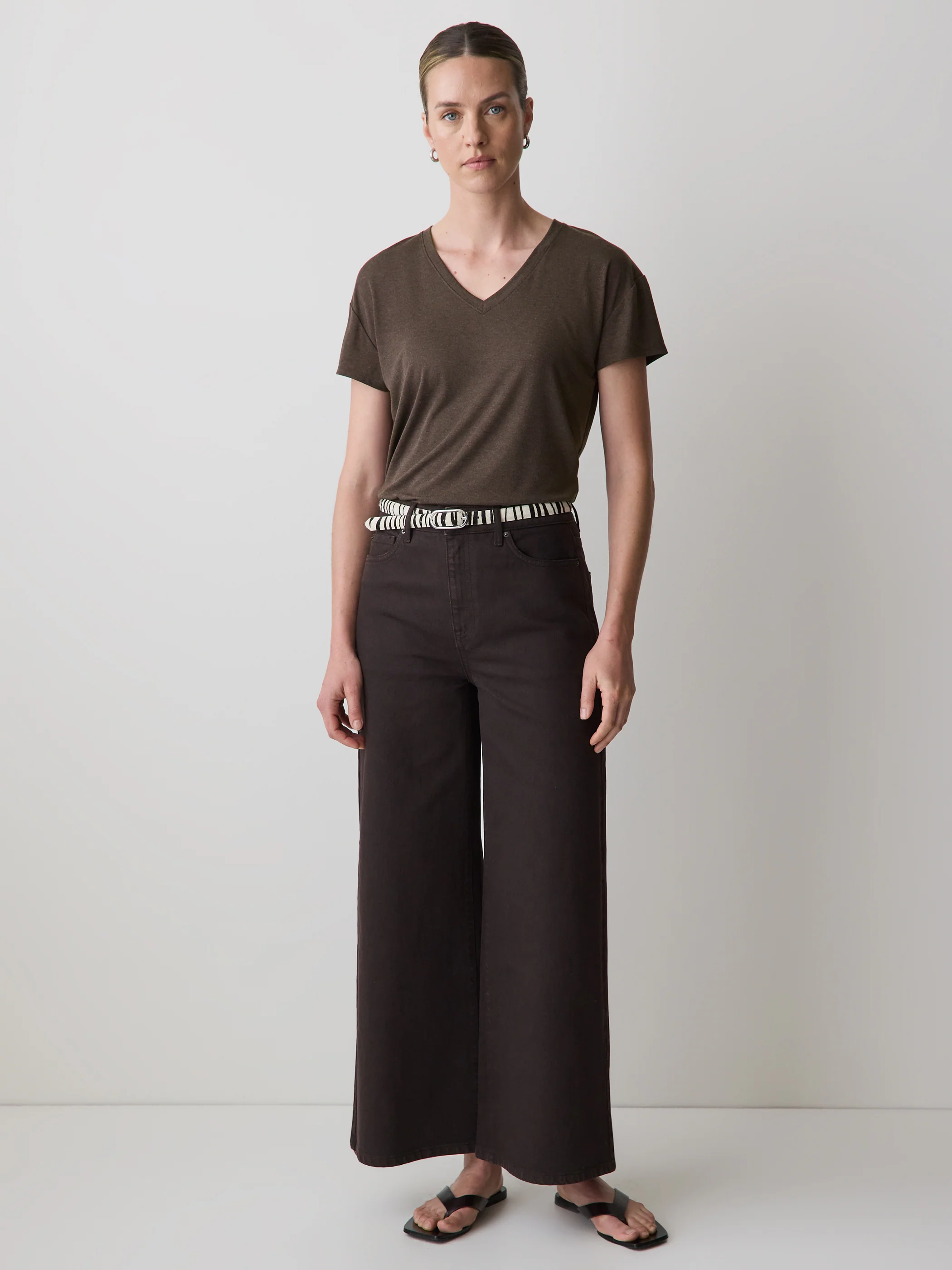 V-Neck Silk-Blend Tee - Image 7
