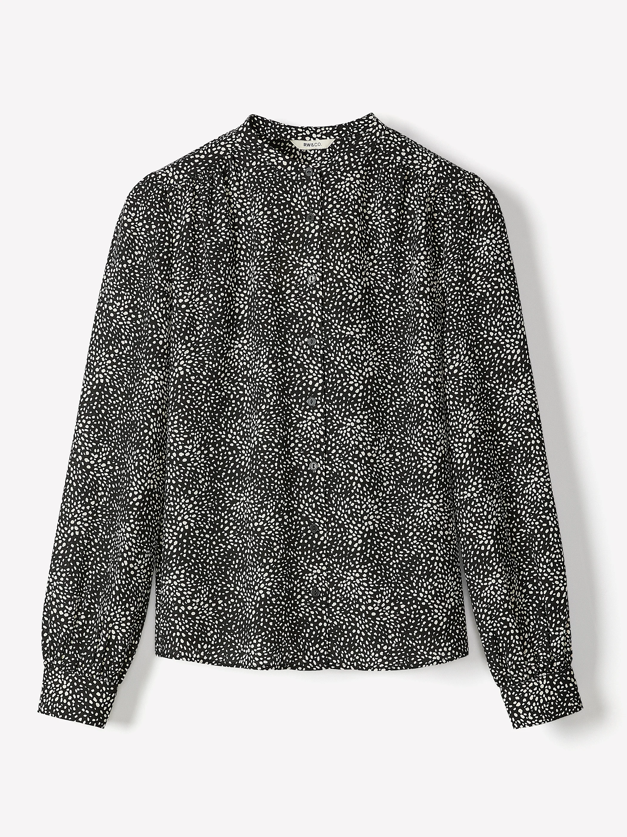 Silky Crepe Long-Sleeve Buttoned-Down Blouse - Image 11
