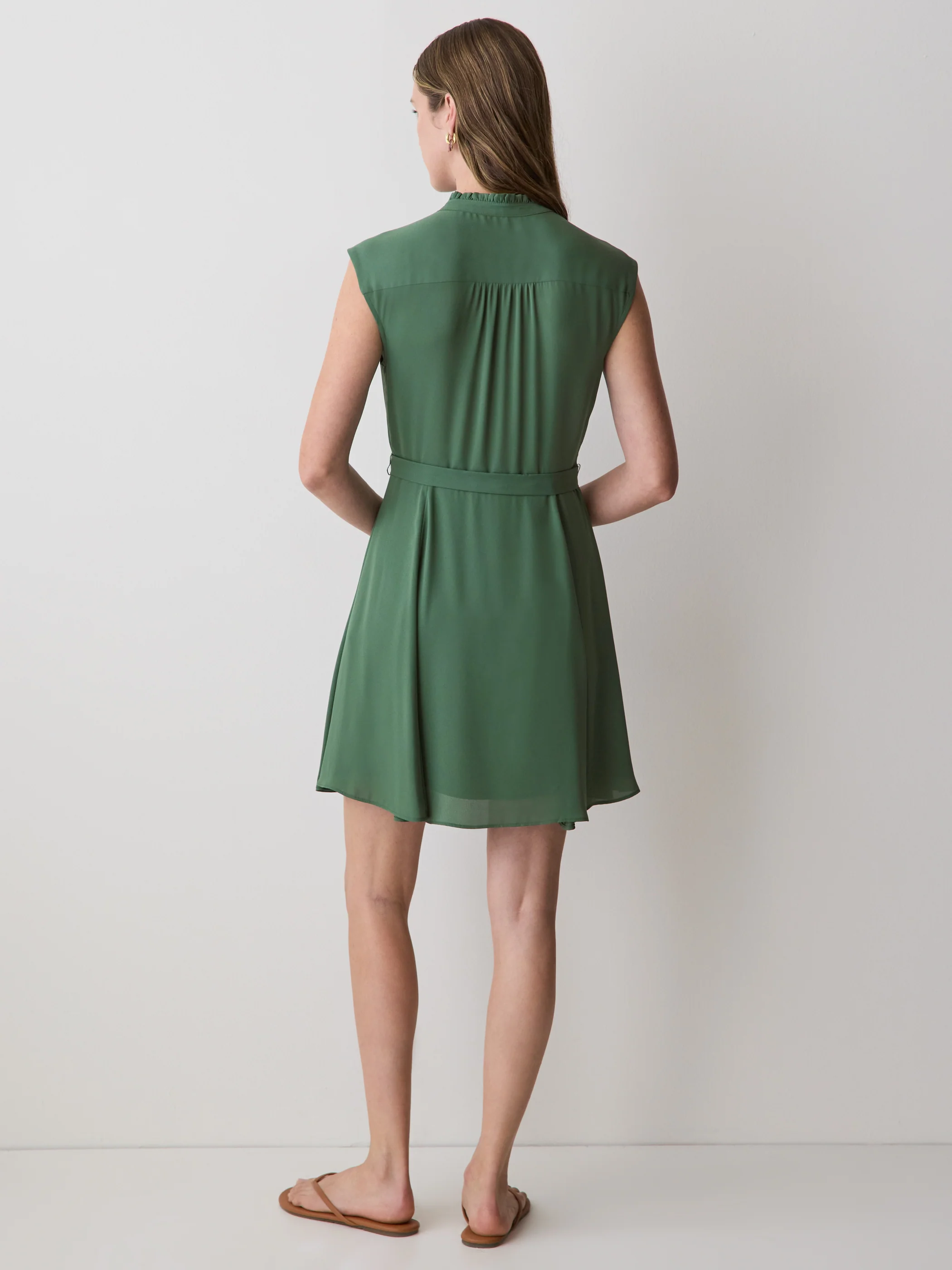 Sleeveless Mock-Neck Buttoned-Down Mini Dress - Image 3
