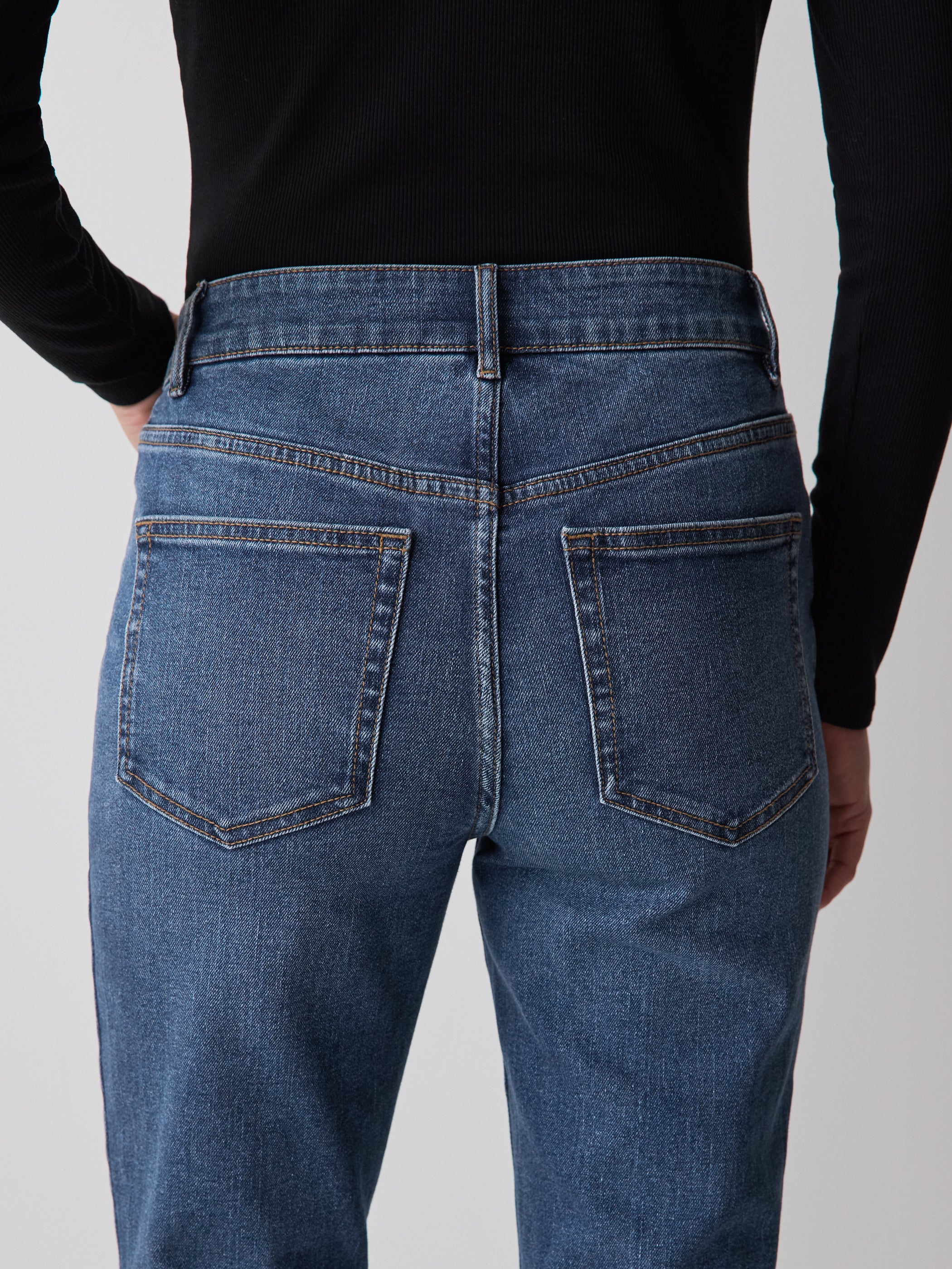 Deep-Blue Mid-Rise Skinny Jeans - Image 4